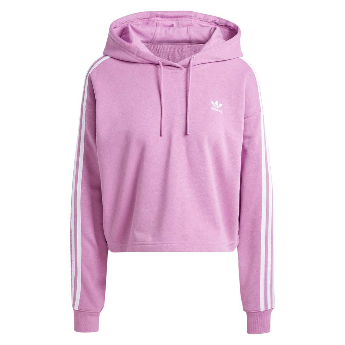 adidas Originals Women's Adicolor 3-Stripes Short Hoodie - Purple