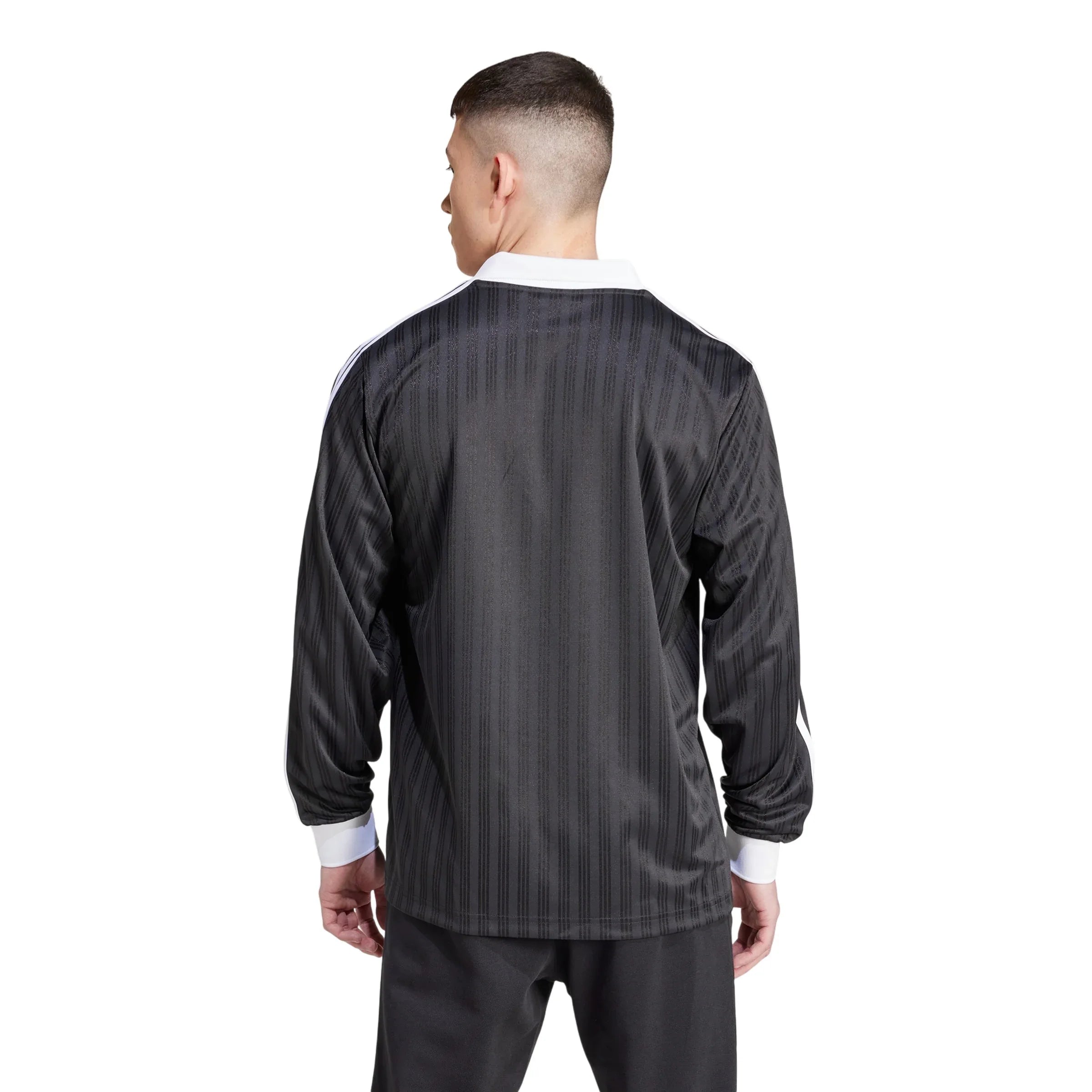 adidas Originals Adicolor Piqué Soccer Long Sleeve Tee - Black - ViaductClothing