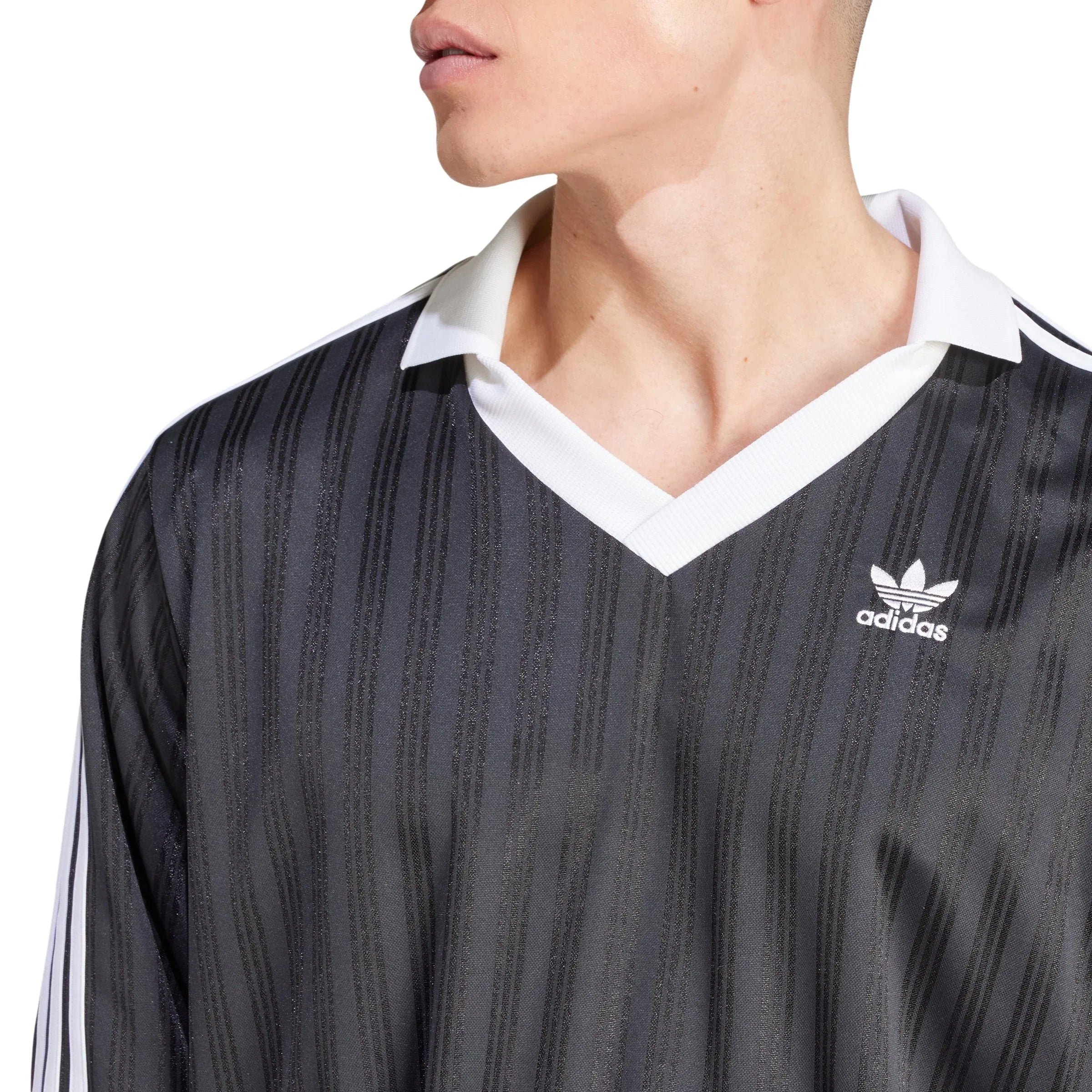 adidas Originals Adicolor Piqué Soccer Long Sleeve Tee - Black - ViaductClothing