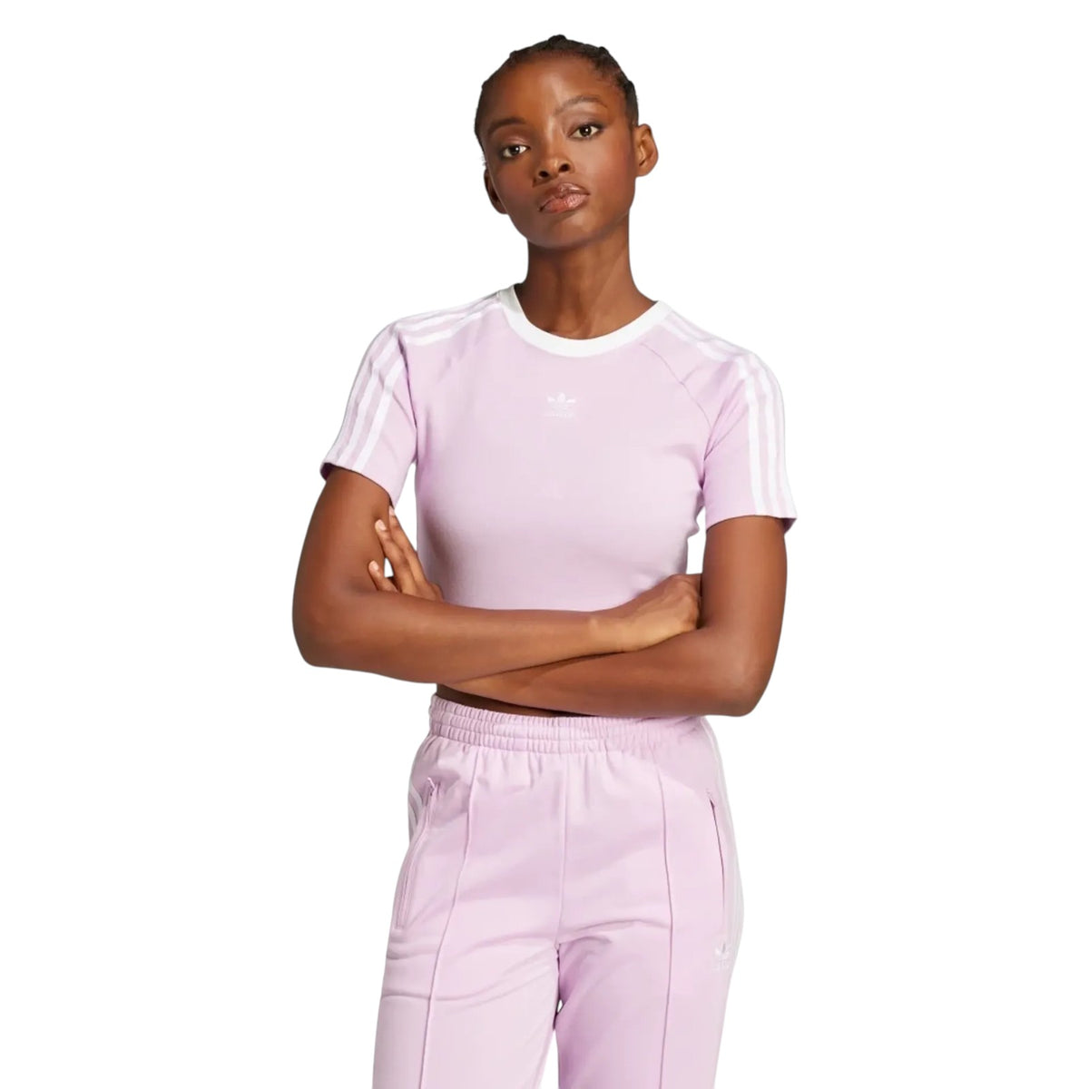 adidas Originals Women's 3-Stripes Baby Tee - Pink