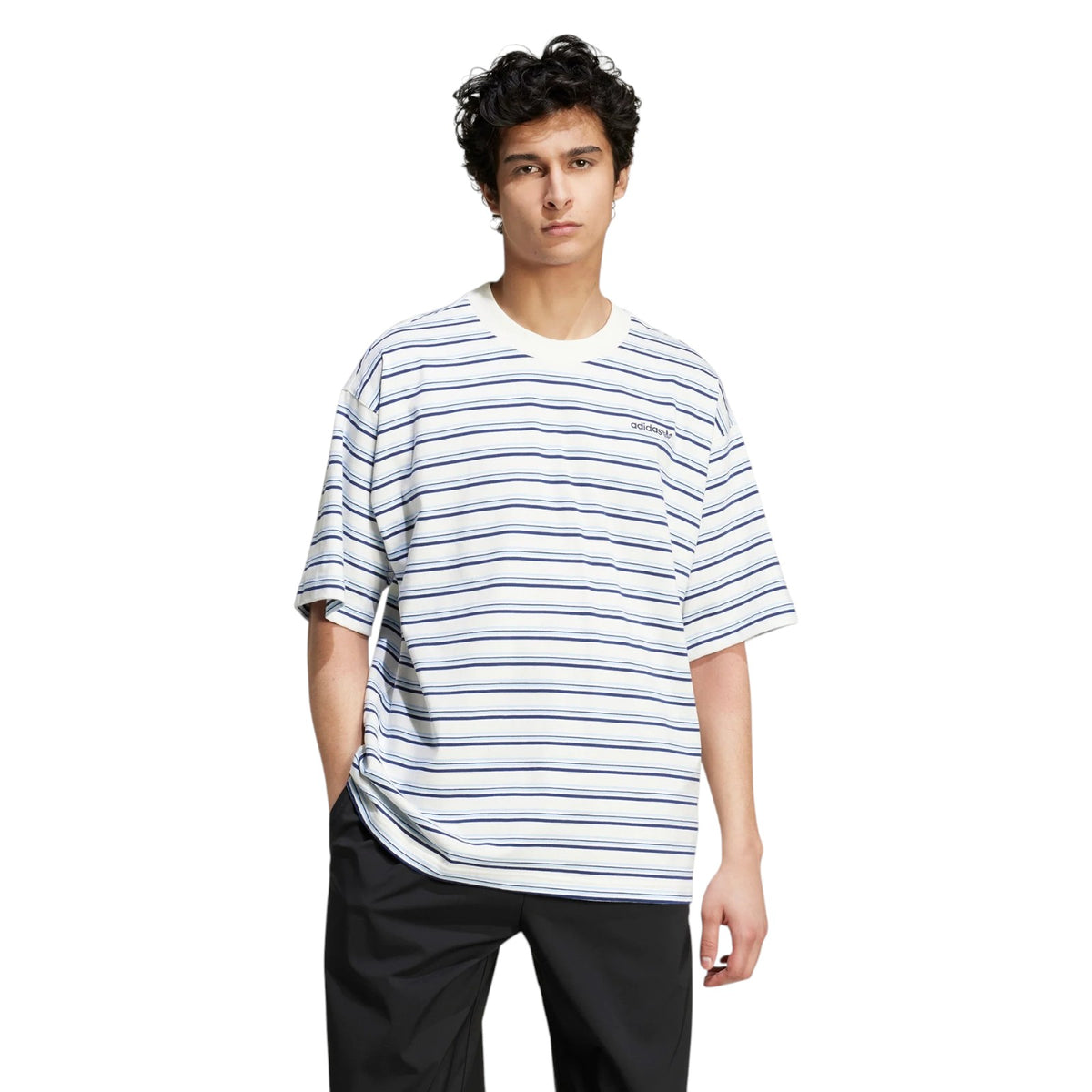 adidas Originals '80s Loose Striped Tee - White