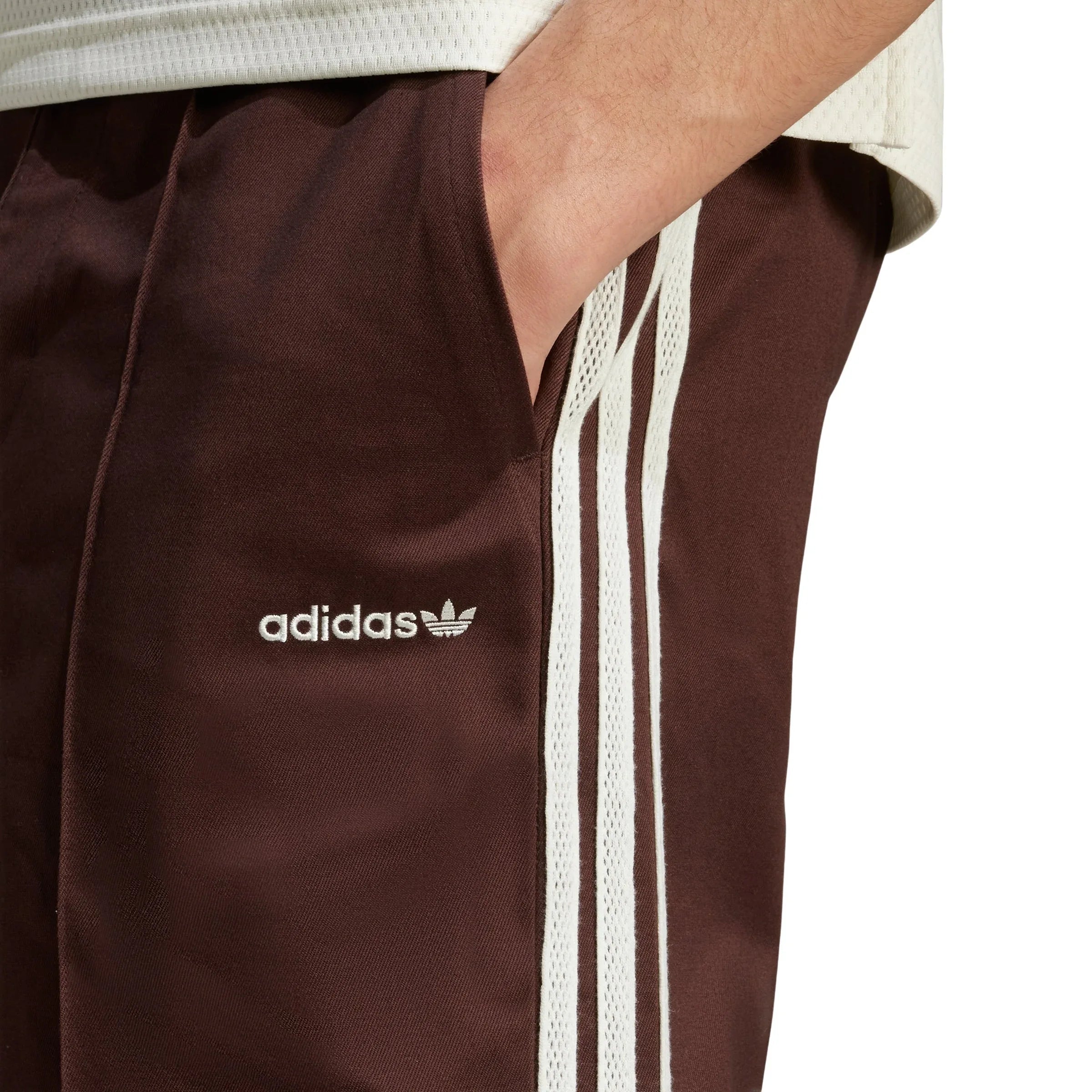 adidas Originals 80s Loose Buttoned 3-Stripes 11-Inch Bermuda Shorts - Shadow Brown - ViaductClothing