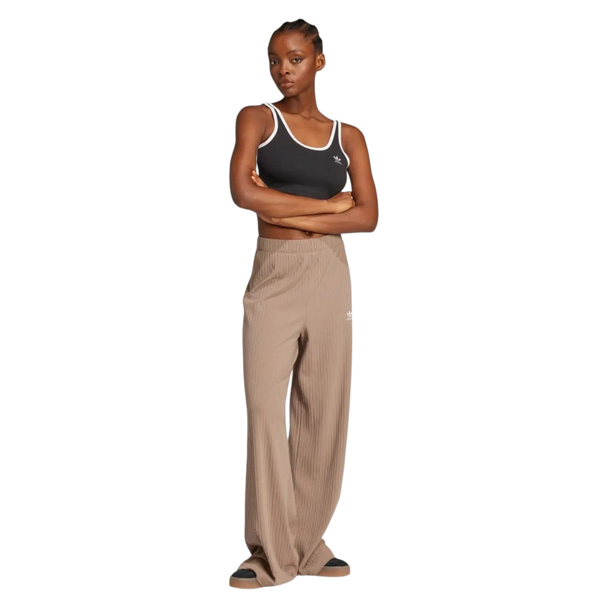 adidas Originals Women's Essentials Wide Rib Pants - Brown