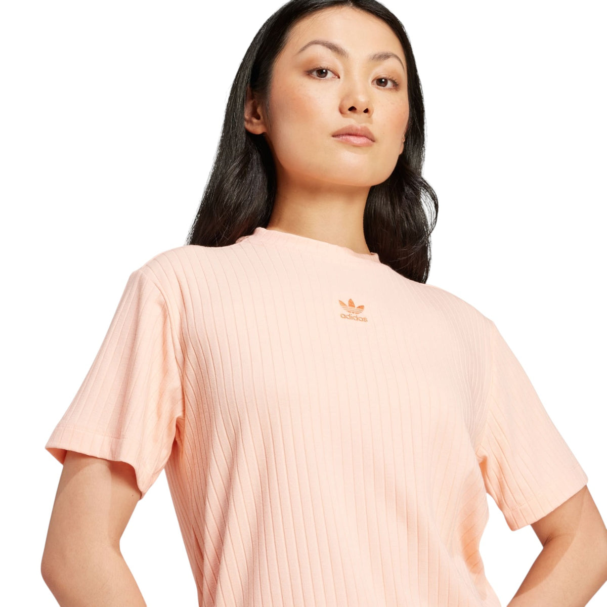 adidas Originals Women's Essentials Wide Rib Tee - Pink