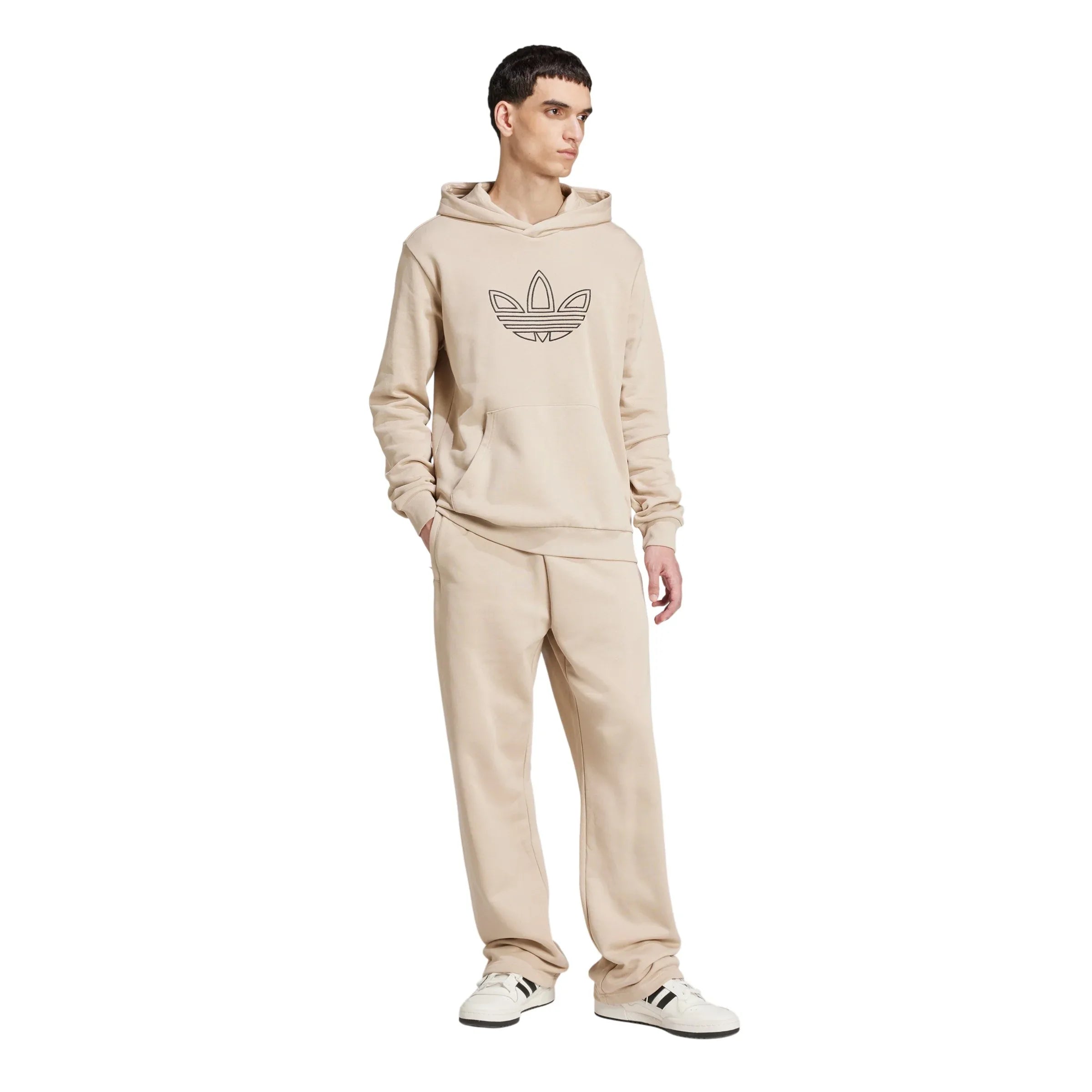 adidas Originals Outlined Trefoil Hoodie - Wonder Beige - ViaductClothing