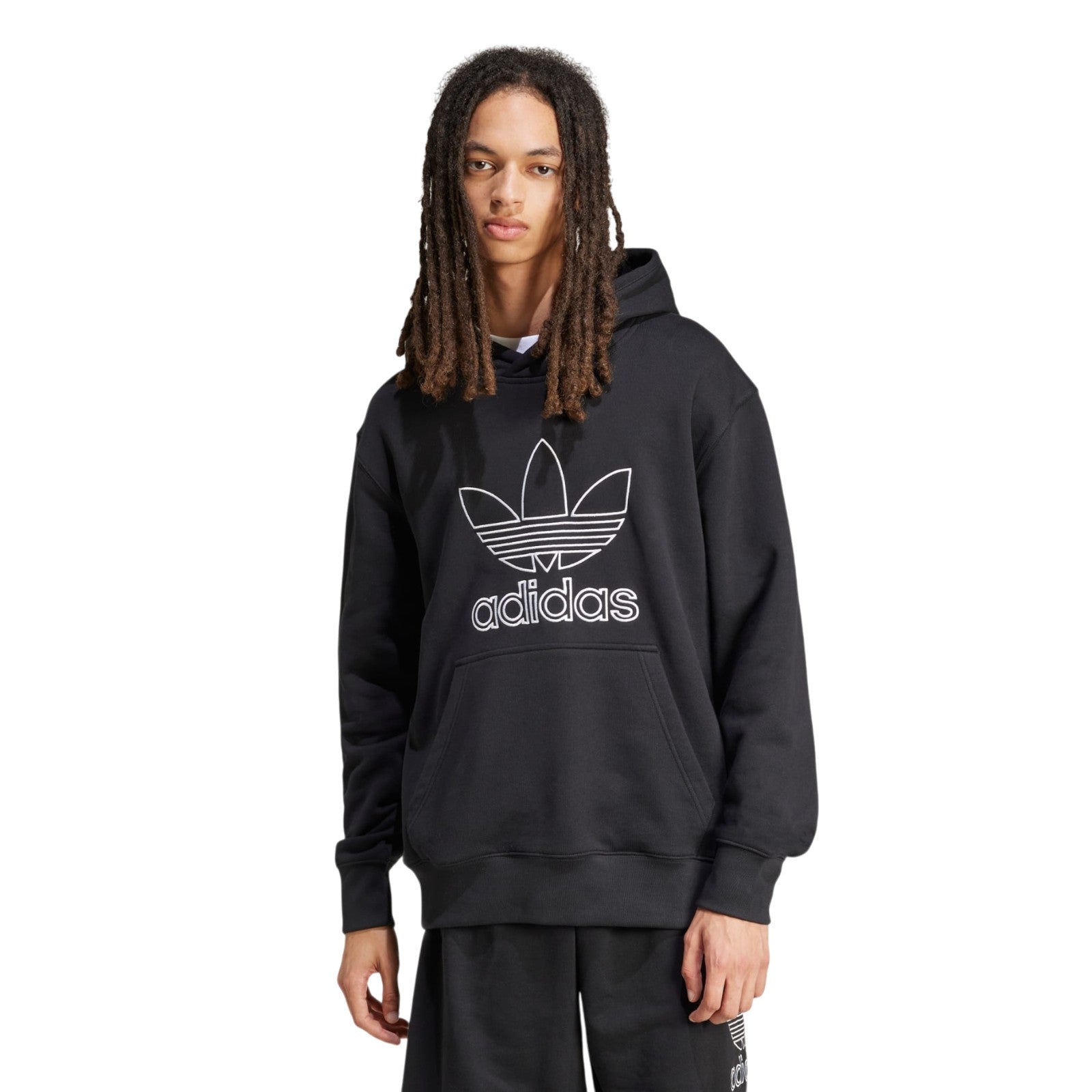 adidas Originals Men's Adicolor Outline Trefoil Hoodie - Black