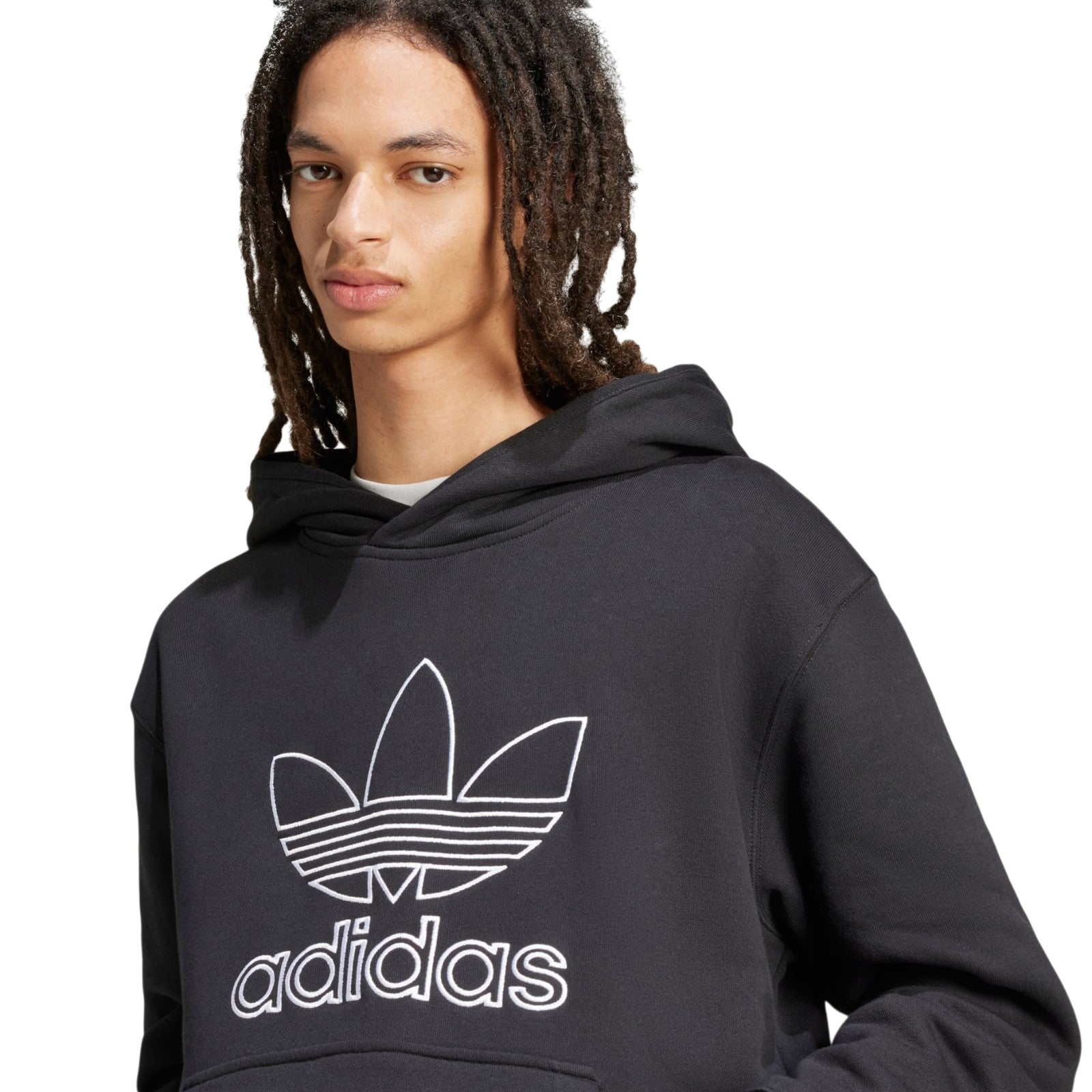 adidas Originals Men's Adicolor Outline Trefoil Hoodie - Black