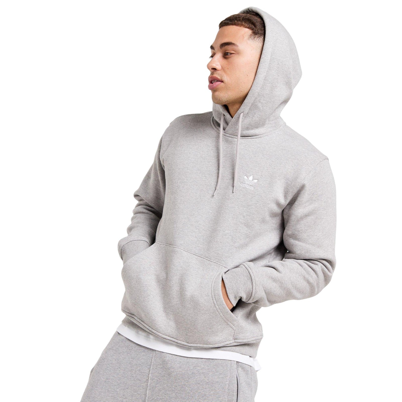adidas Originals Men's Trefoil Essentials Hoodie - Grey