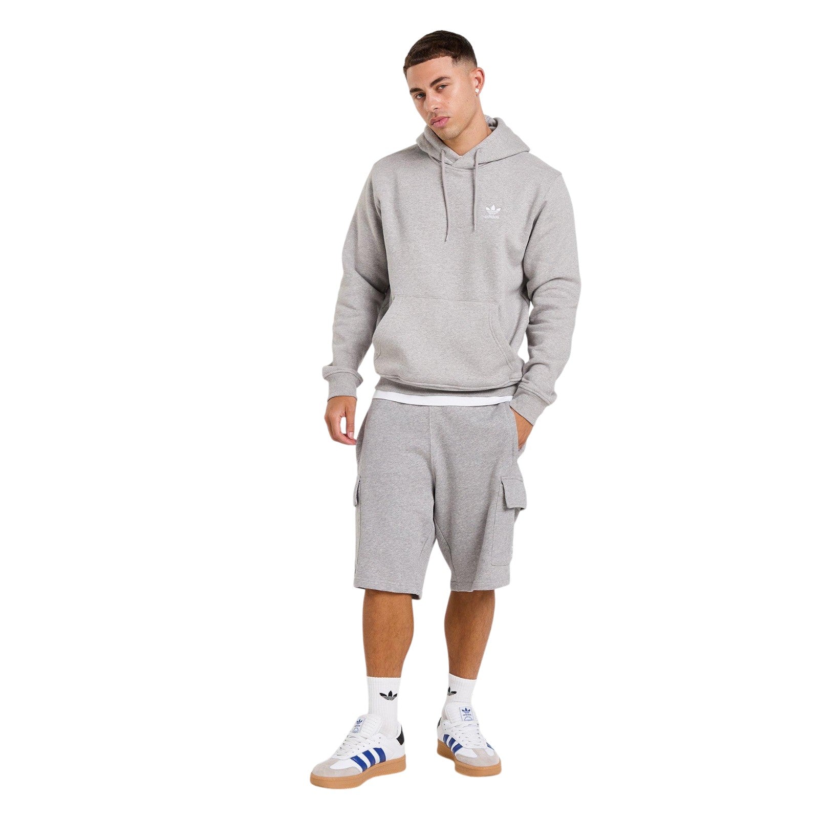 adidas Originals Men's Trefoil Essentials Hoodie - Grey