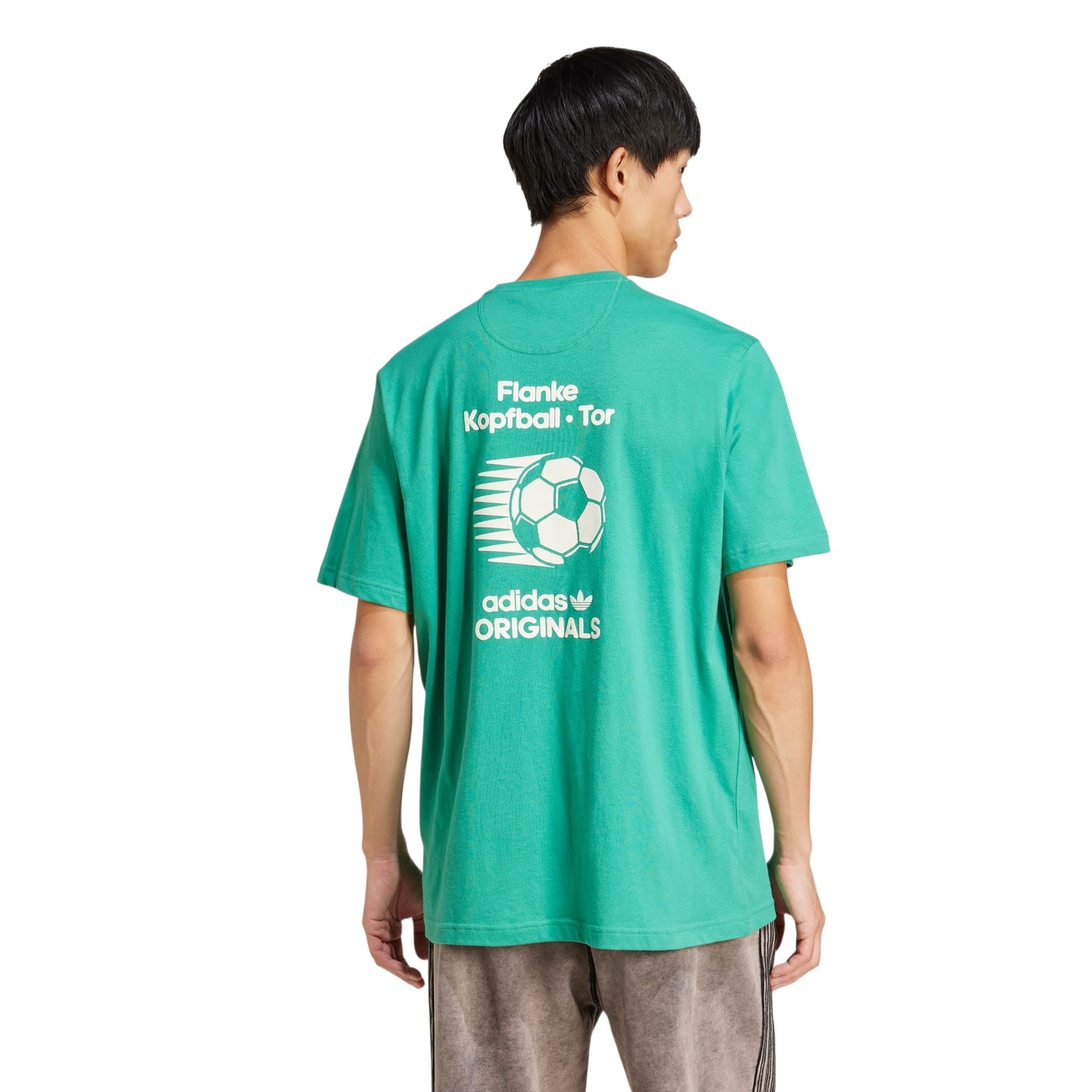 adidas Originals Jazz Club Tee Retro Graphic Football T Shirt - Green