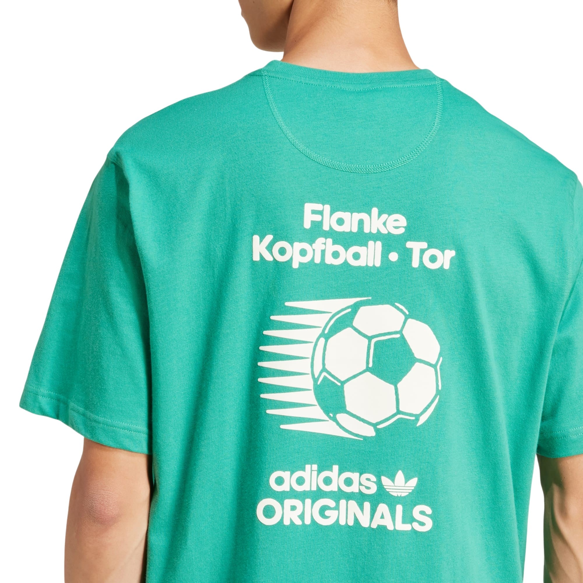 adidas Originals Jazz Club Tee Retro Graphic Football T Shirt - Green