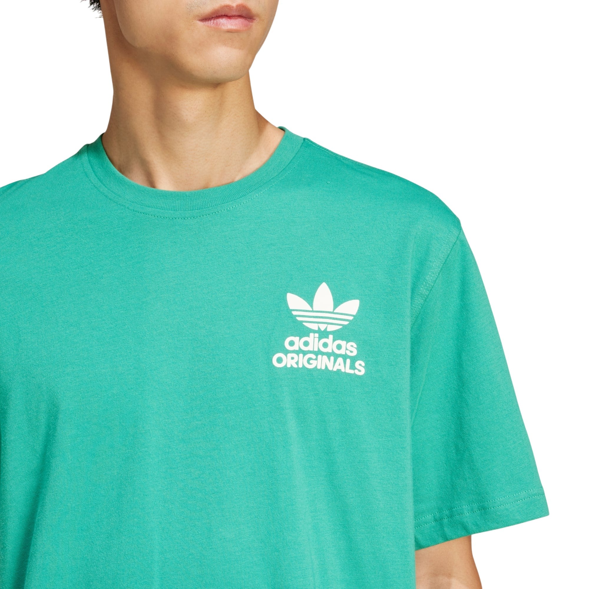 adidas Originals Jazz Club Tee Retro Graphic Football T Shirt - Green
