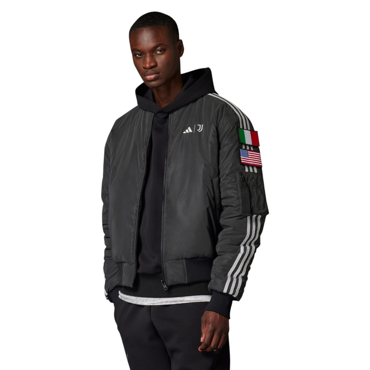 adidas Juventus x NASA-inspired LFSTLR Reversible Bomber Jacket - Black