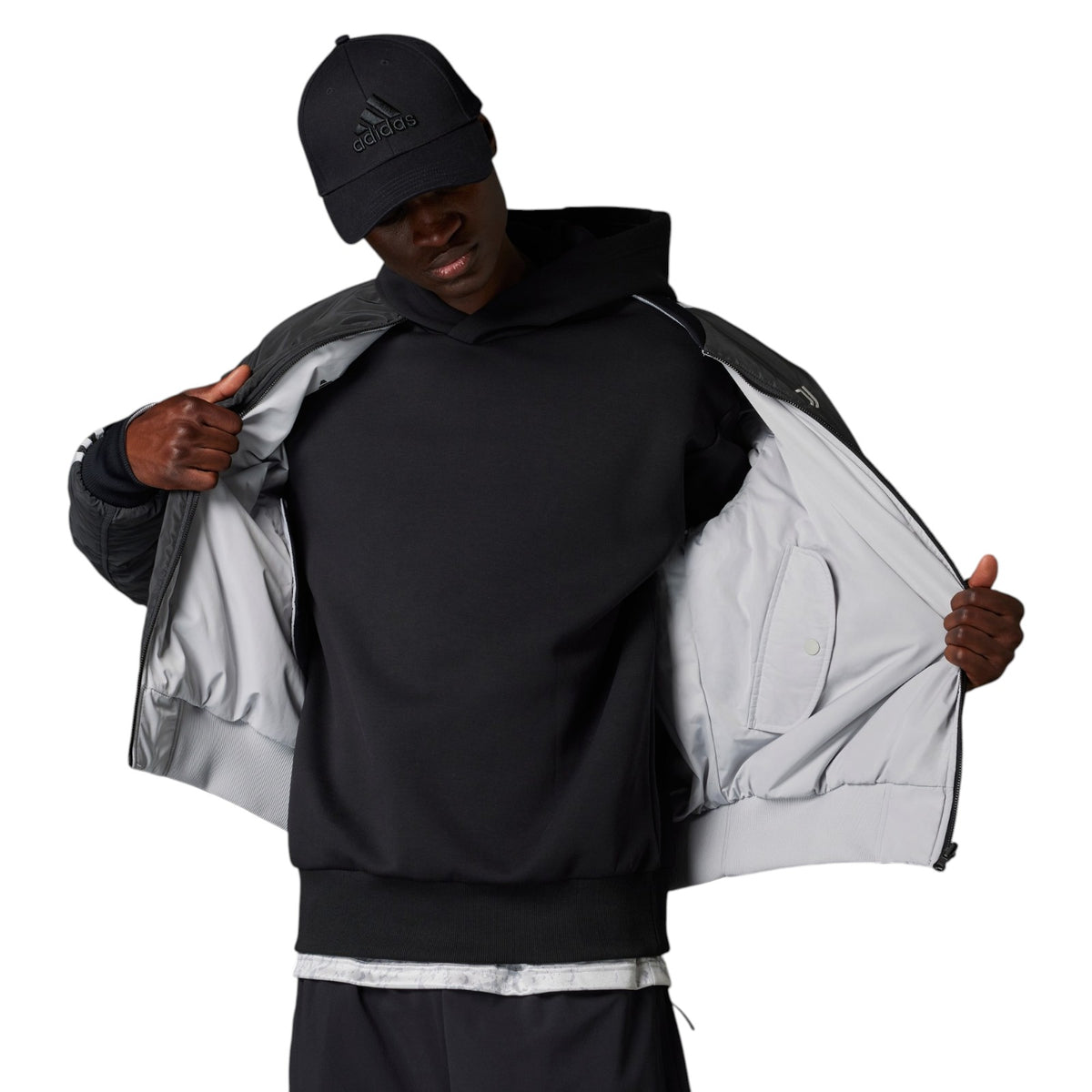 adidas Juventus x NASA-inspired LFSTLR Reversible Bomber Jacket - Black