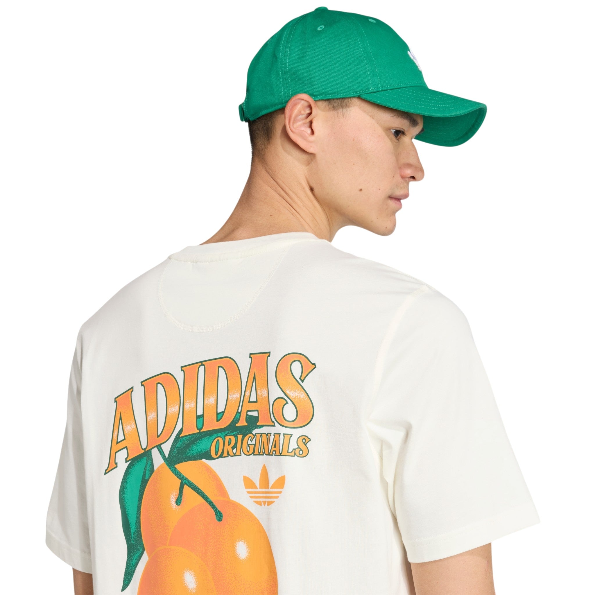 adidas Originals Orange Graphic Loose T-Shirt - Off White