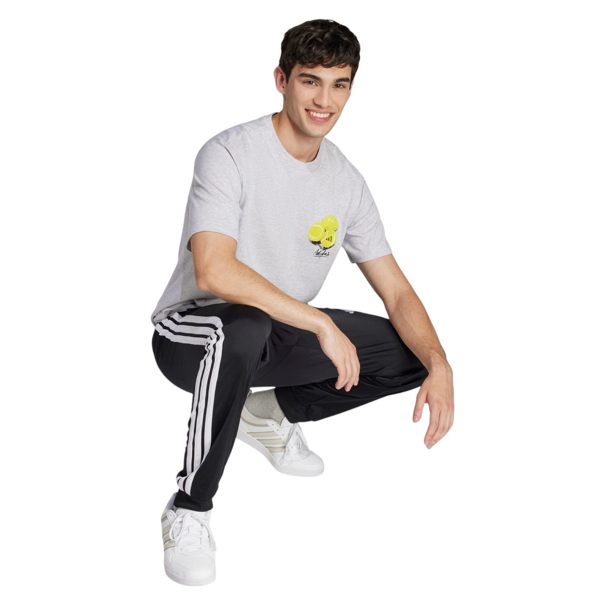 adidas Men's Lounge Still Life Lemons Graphic T-Shirt - Light Grey
