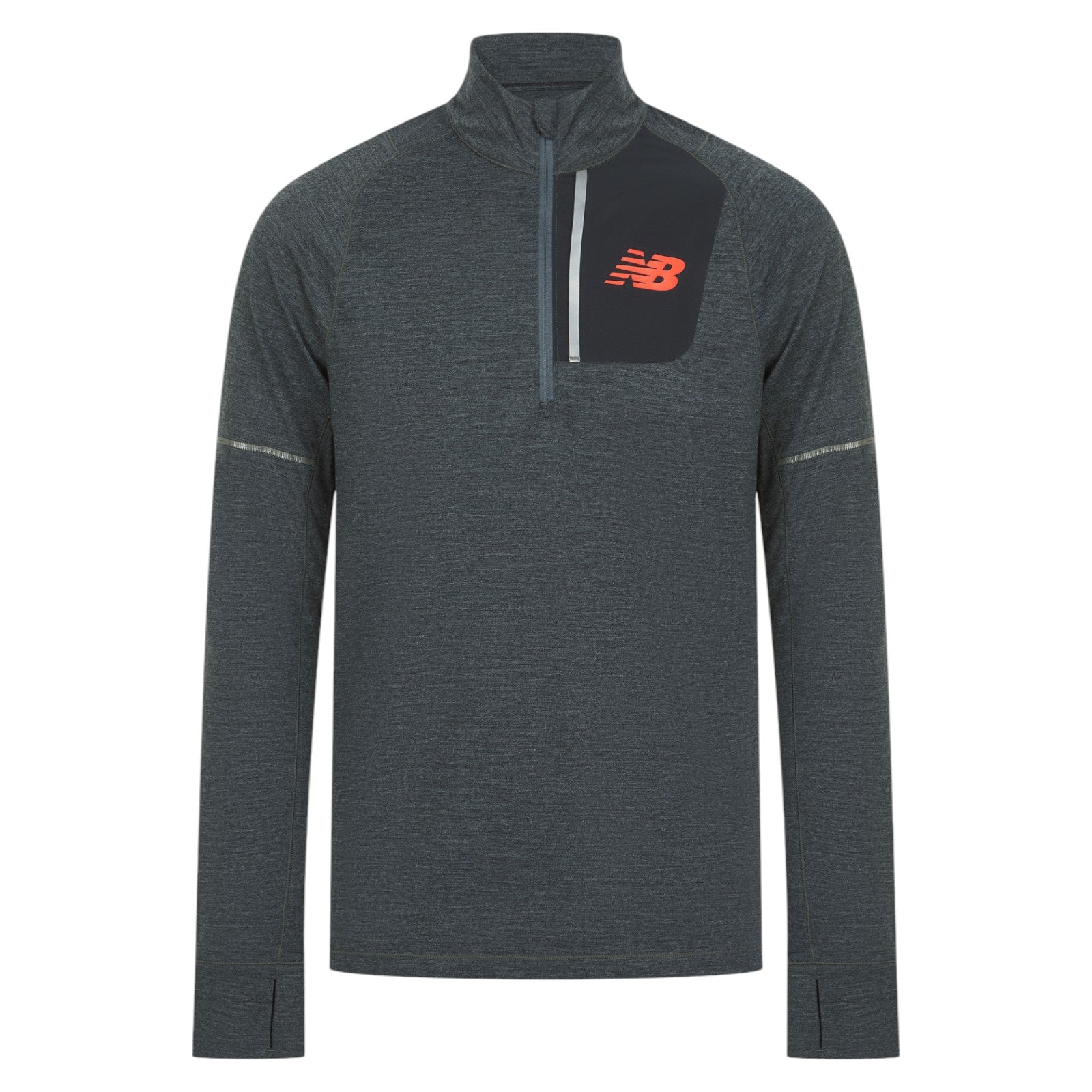 New Balance Performance Marathon Half Zip Sweatshirt - Grey