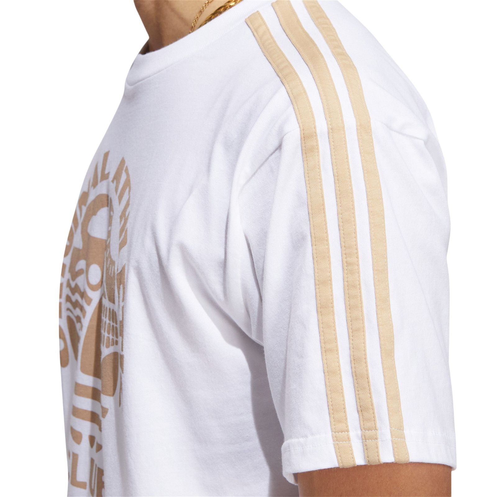 adidas Original Athletic Club 3-Stripes Tee - White / Magic Beige - ViaductClothing - -