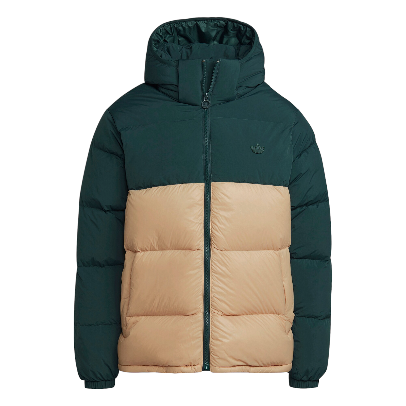adidas Originals Down Regen Hooded Puffer Jacket - Mineral Green / Magic Beige - ViaductClothing - -