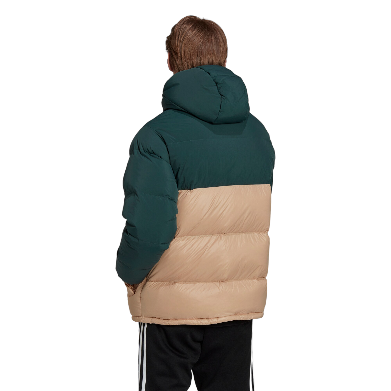 adidas Originals Down Regen Hooded Puffer Jacket - Mineral Green / Magic Beige - ViaductClothing - -