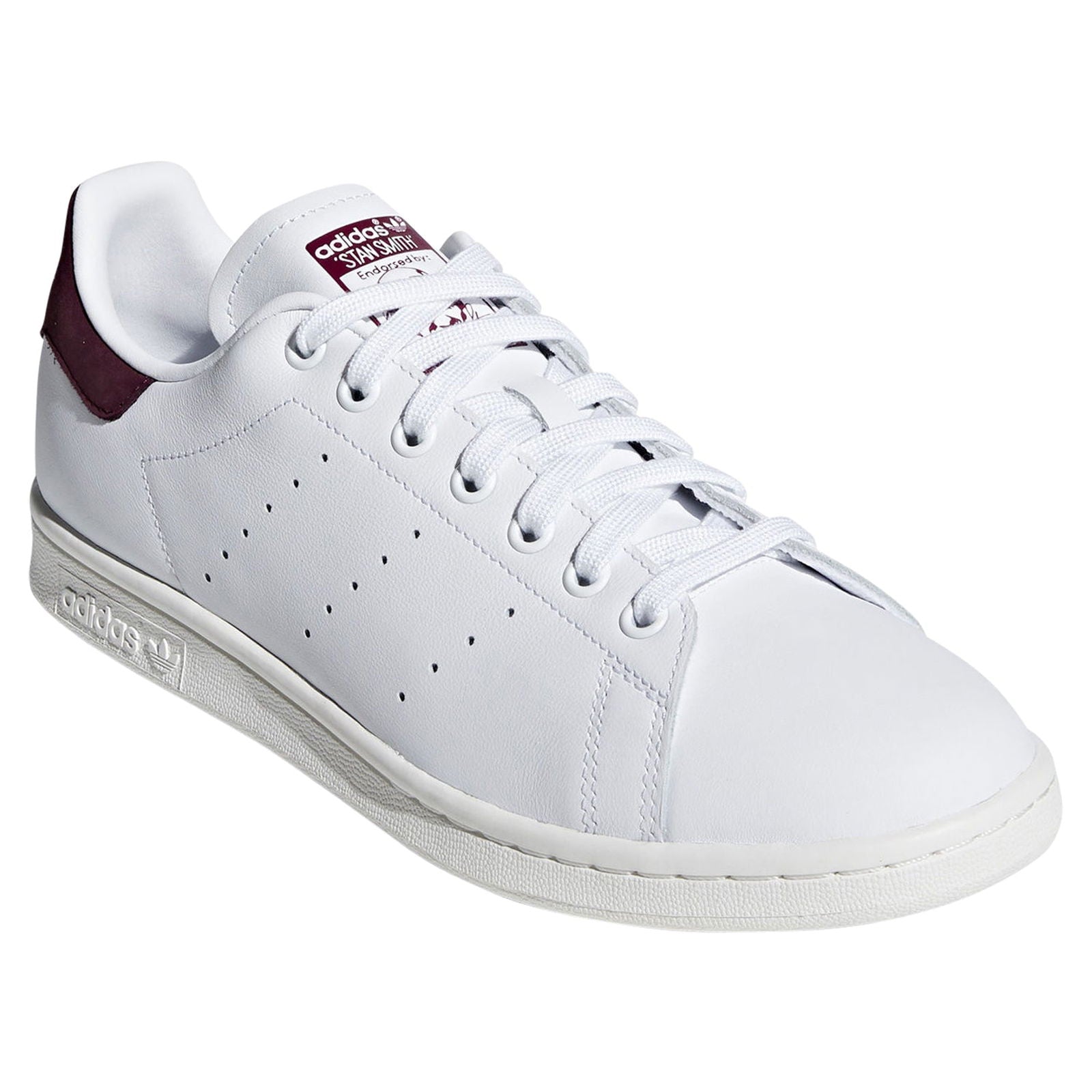 adidas Originals Stan Smith Shoes - White/Maroon - ViaductClothing - -