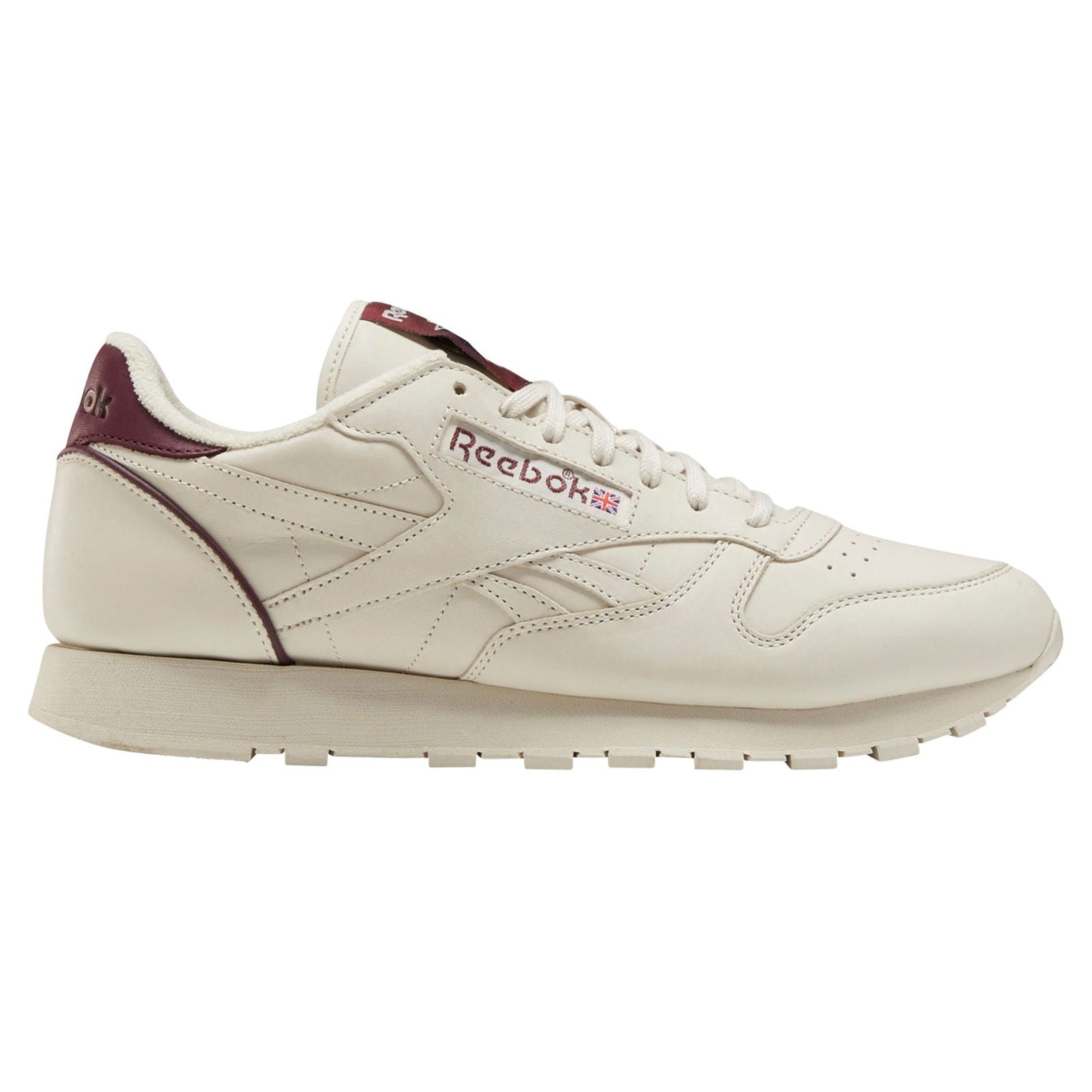 Reebok Unisex Classic Leather Shoes - Alabaster/Maroon - ViaductClothing - -