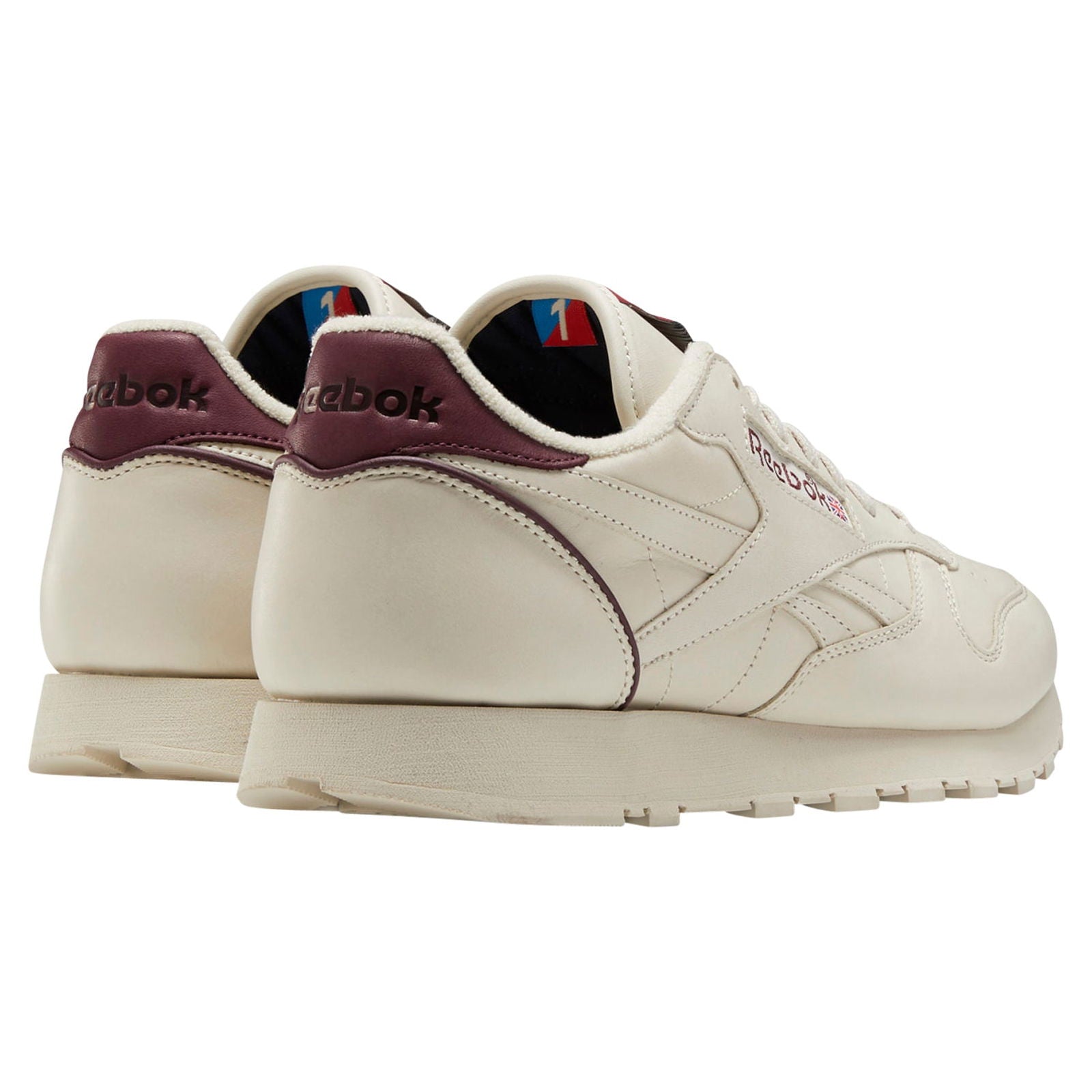 Reebok Unisex Classic Leather Shoes - Alabaster/Maroon - ViaductClothing - -