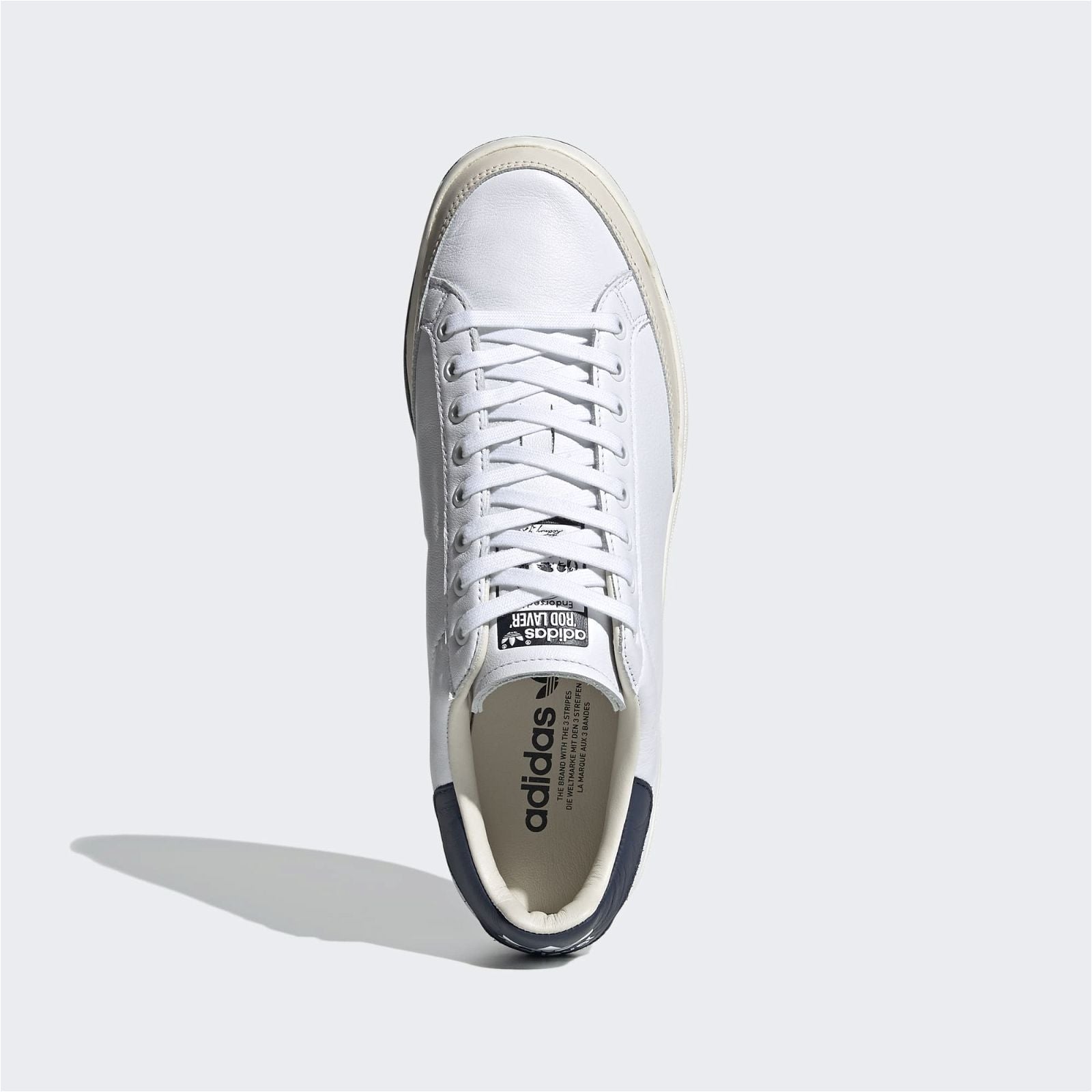 adidas Originals Unisex Rod Laver Shoes - White / Navy - ViaductClothing - -