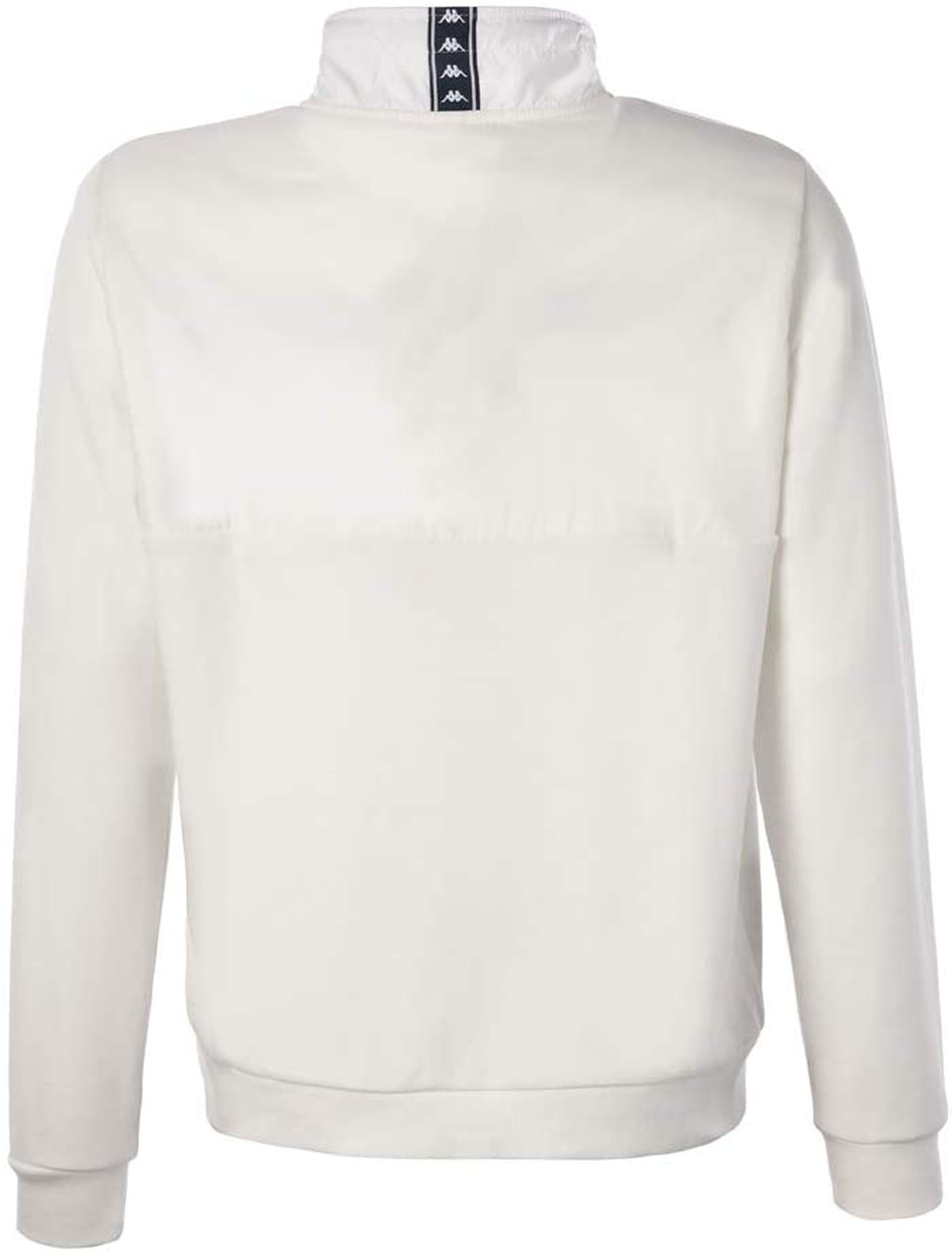Kappa If Half Zip Fleece Sweatshirt - White / Navy - ViaductClothing -  -
