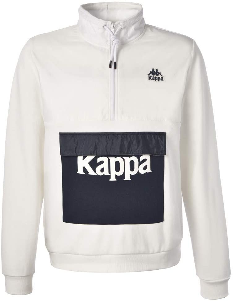 Kappa If Half Zip Fleece Sweatshirt - White / Navy - ViaductClothing -  -