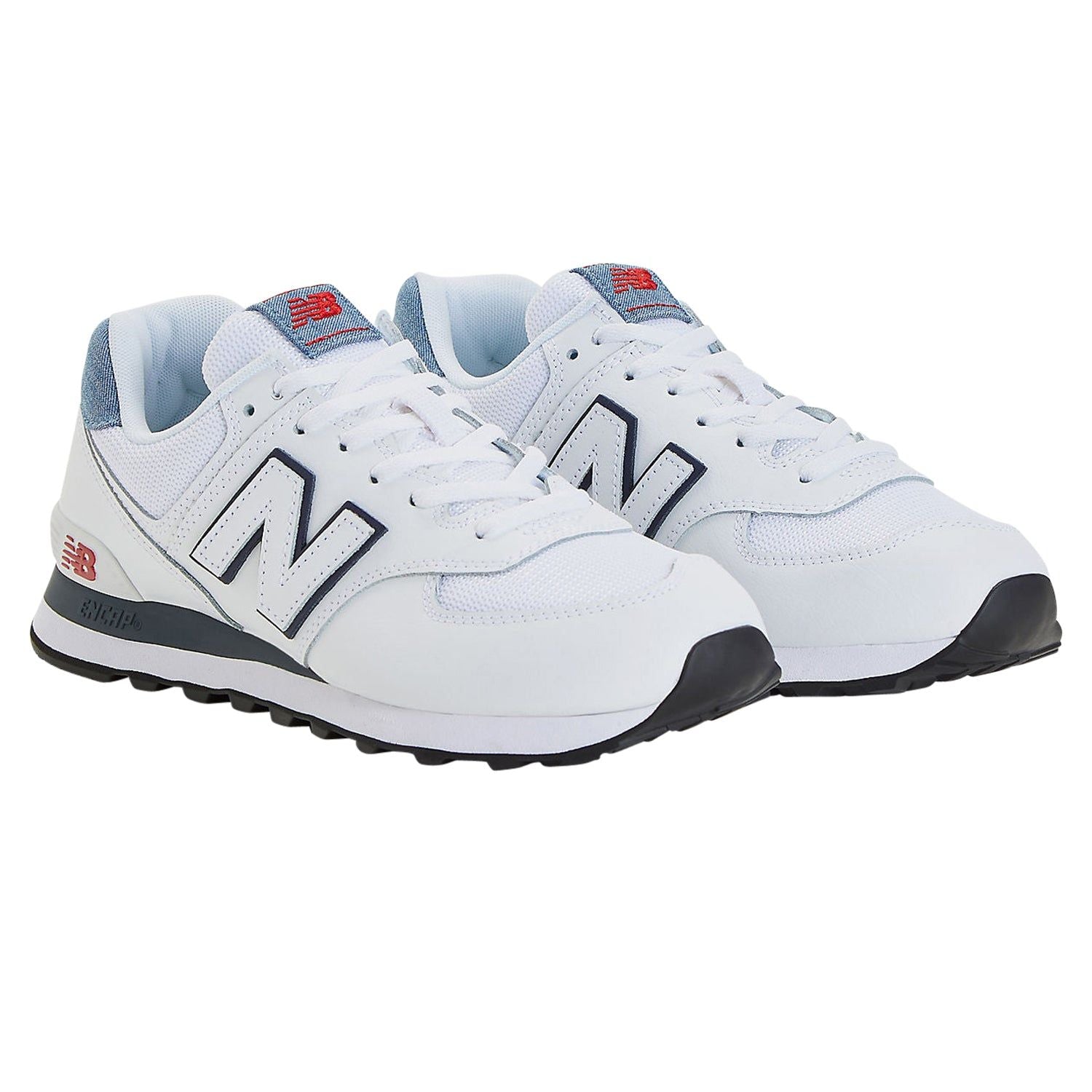 New Balance 574 Lifestyle Denim Shoes - White - ViaductClothing - -