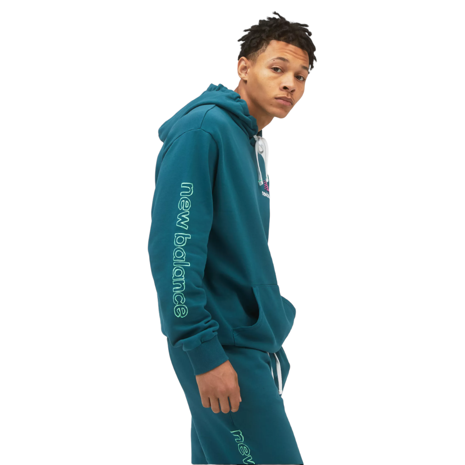 New Balance Athletics Clash Sweat Hoodie - Teal Green - ViaductClothing - -