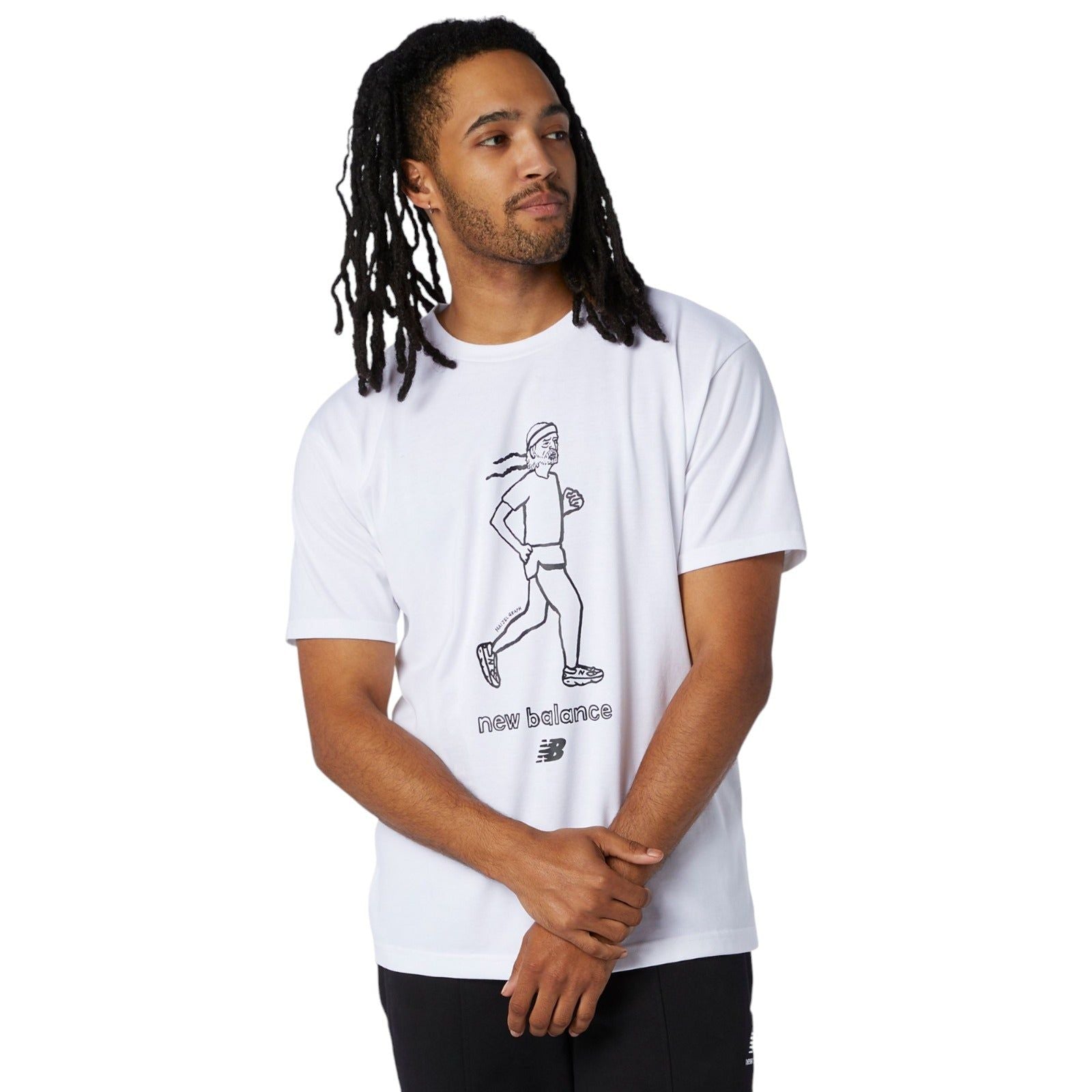 New Balance Athletics Men's Graph Retro Runner Tee - White - ViaductClothing - -