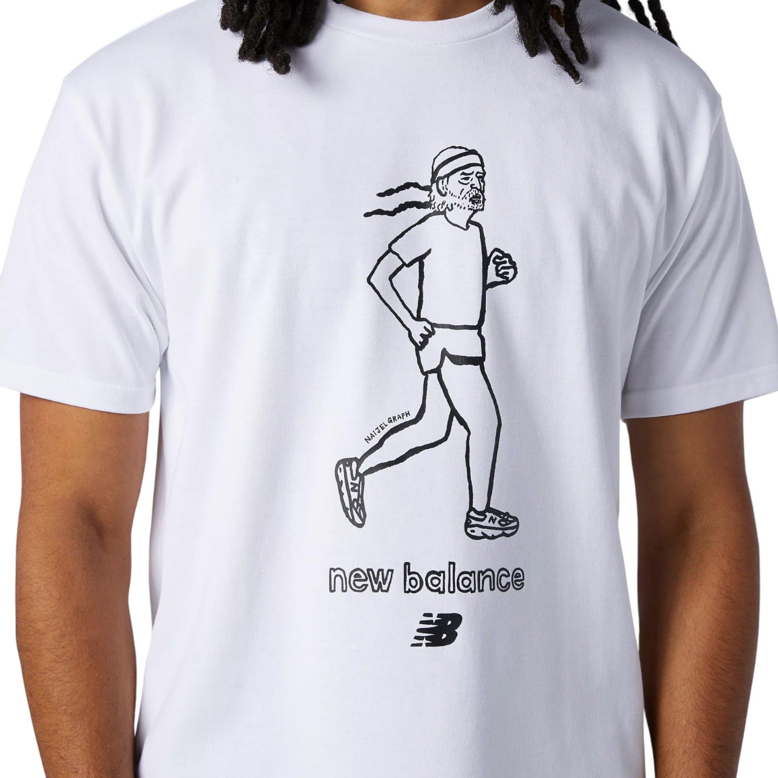 New Balance Athletics Men's Graph Retro Runner Tee - White - ViaductClothing - -