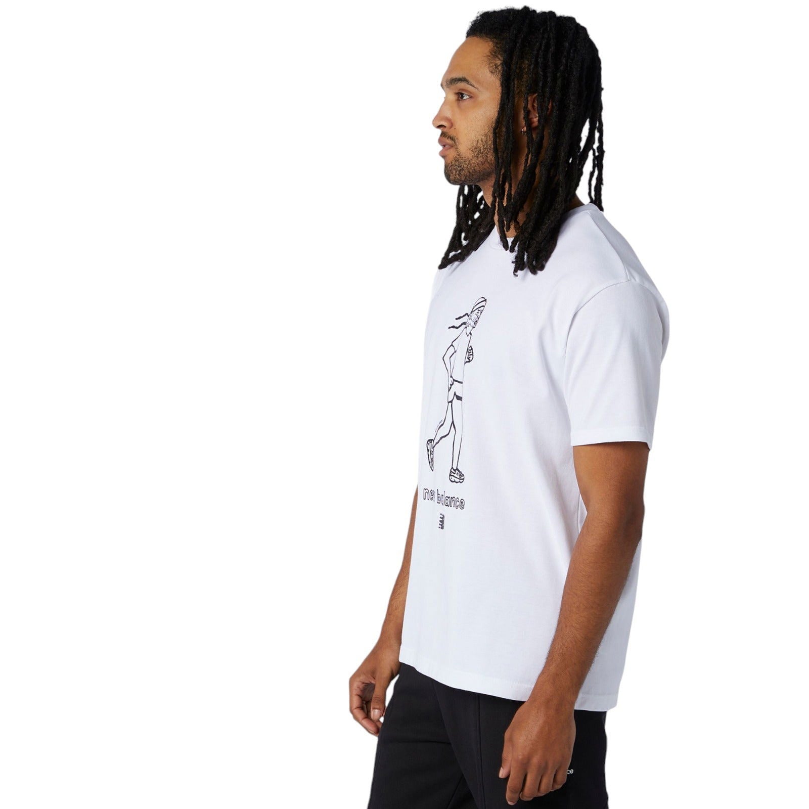 New Balance Athletics Men's Graph Retro Runner Tee - White - ViaductClothing - -
