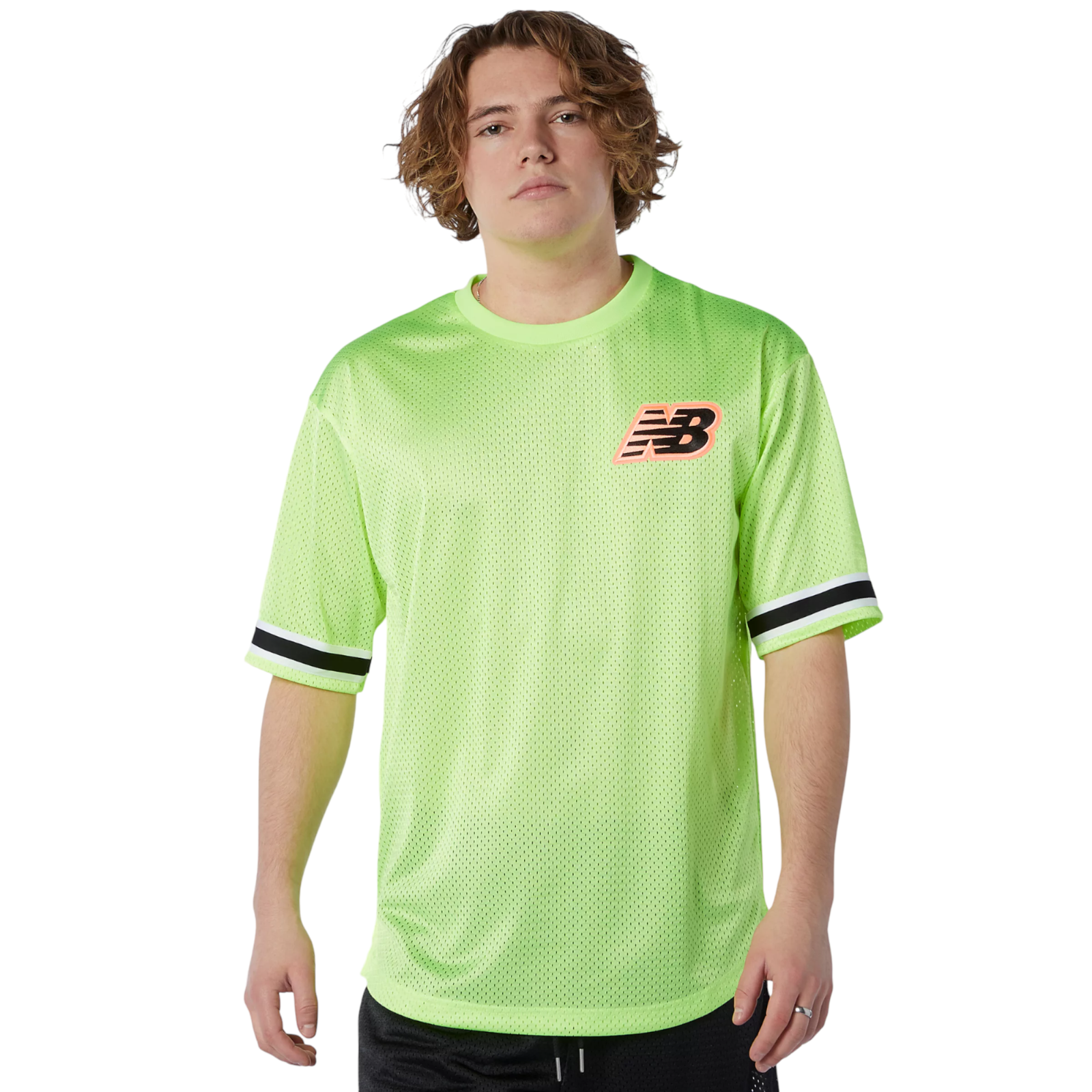 New Balance Athletics Psy Varsity Mesh Tee - Neon Lime - ViaductClothing - -