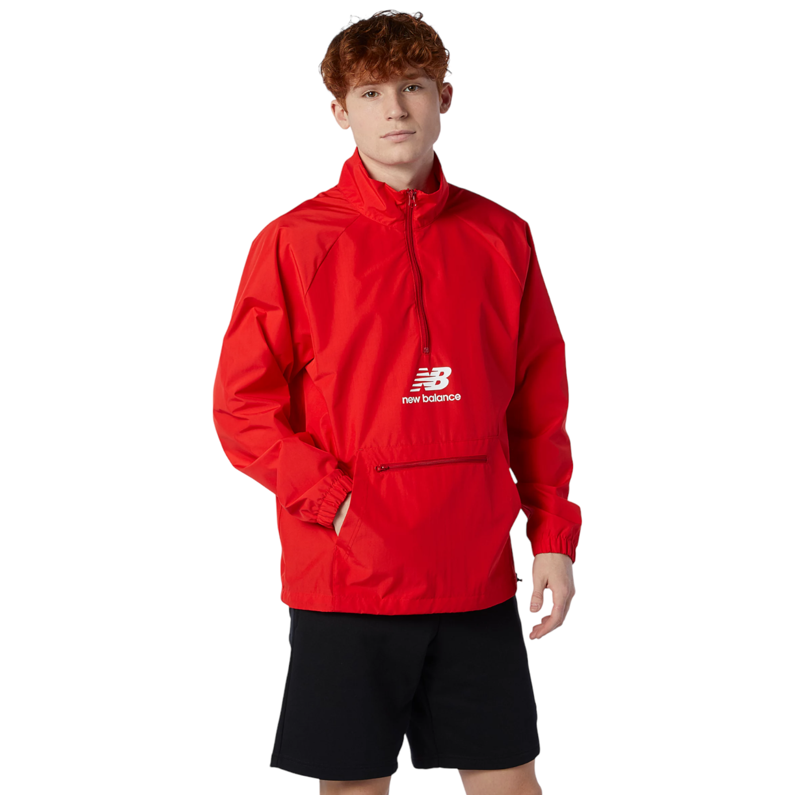 New Balance Essential Anorak Jacket Winbreaker - Red - ViaductClothing - -