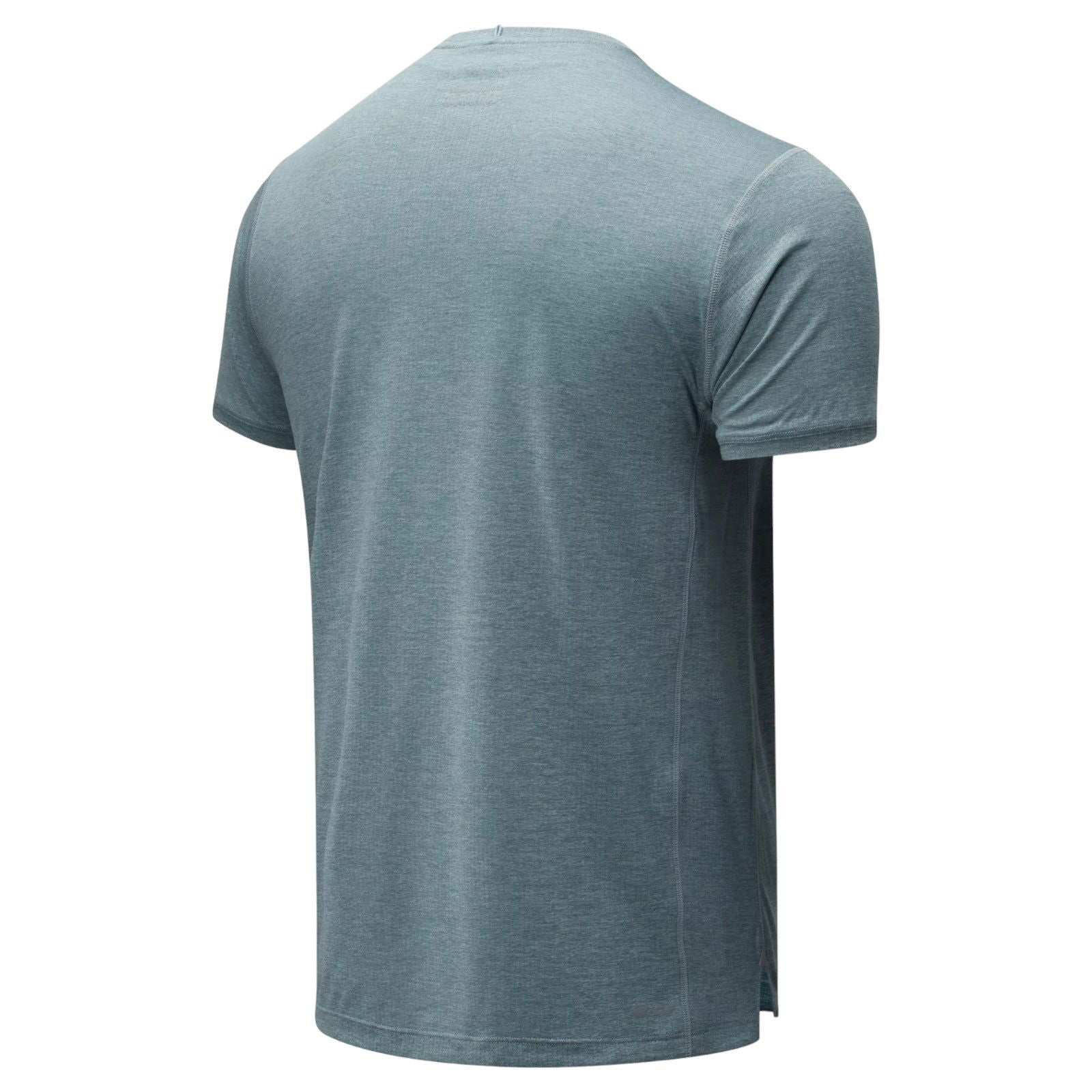 New Balance Men's Printed Impact Run Short Sleeve Top T Shirt - Green - ViaductClothing - -
