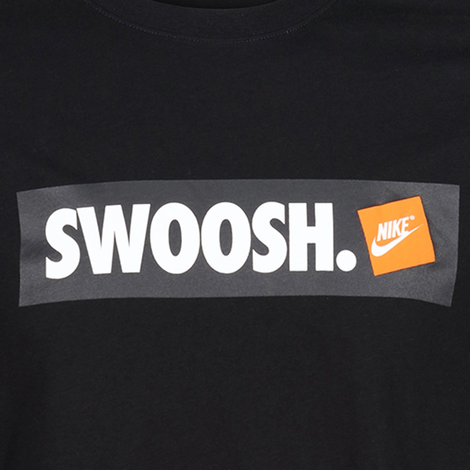 Nike Swoosh Box Logo Tee - Black & White - ViaductClothing - -
