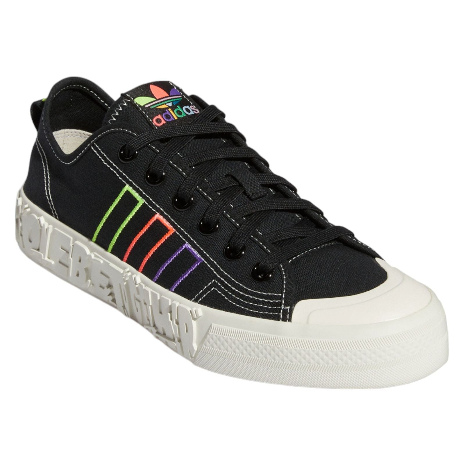 adidas Originals Nizza Pride Shoes - Core Black / Off White - ViaductClothing - -