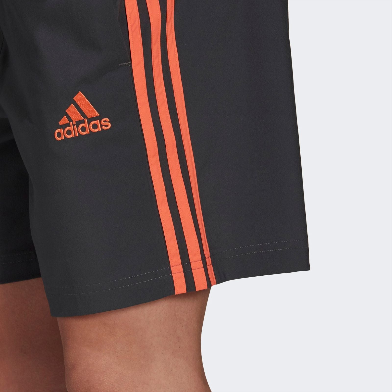 adidas Essentials Chelsea 3 Stripes Shorts - Grey / Orange - ViaductClothing - -