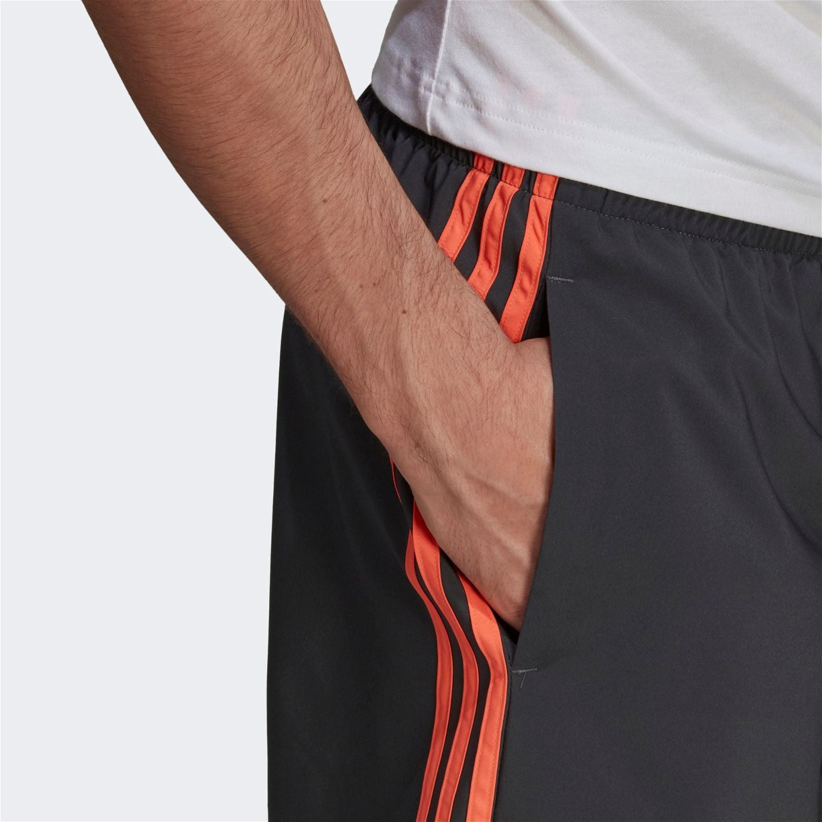 adidas Essentials Chelsea 3 Stripes Shorts - Grey / Orange - ViaductClothing - -