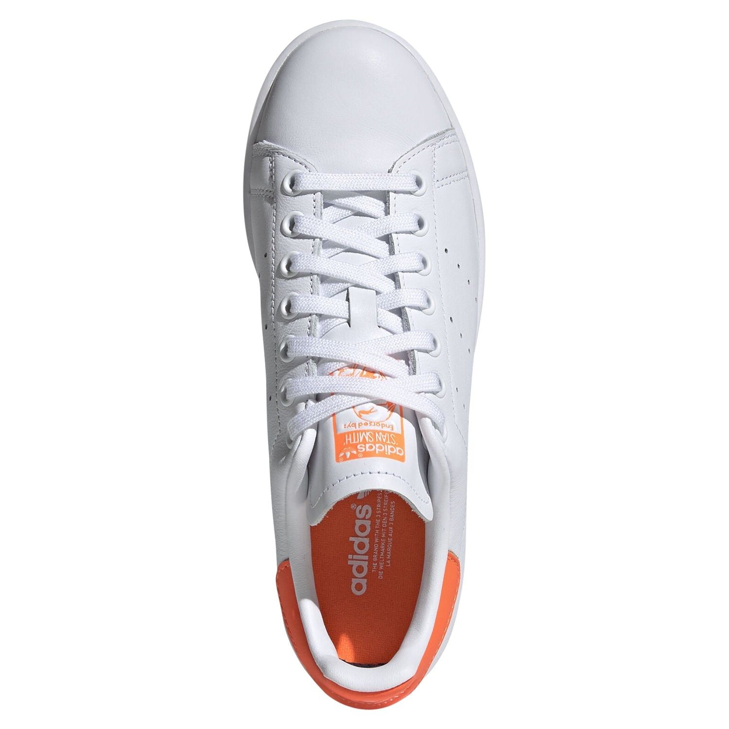 adidas Originals Women's Stan Smith Shoe - White/Orange - ViaductClothing - -