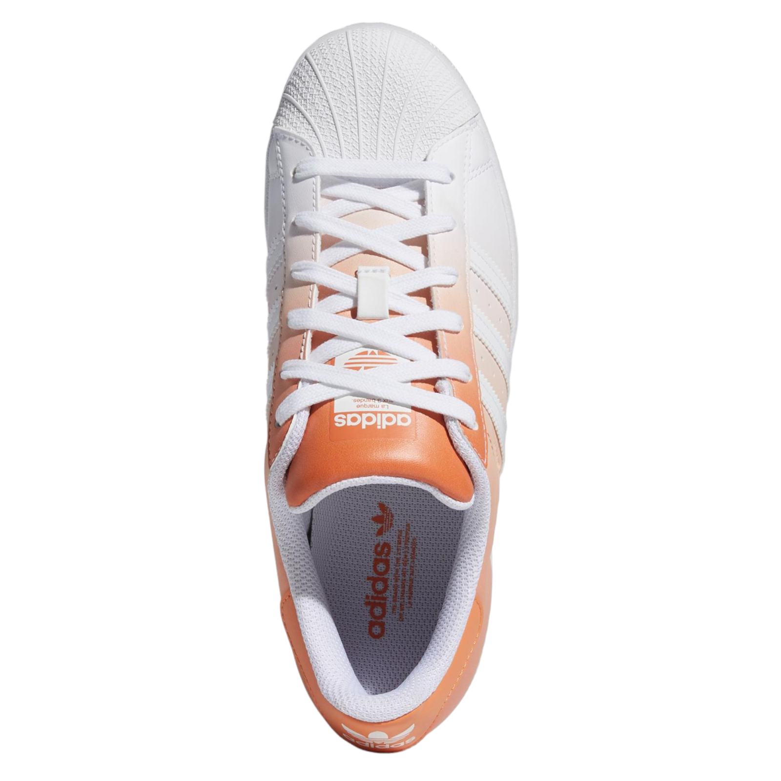 adidas Originals Womens Superstar Gradient Copper Shoes - White / Orange - ViaductClothing - -