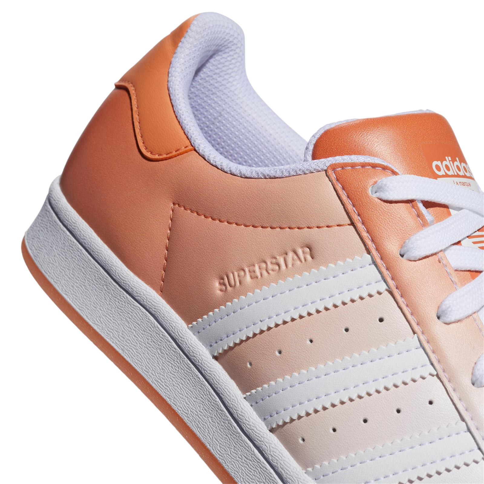 adidas Originals Womens Superstar Gradient Copper Shoes - White / Orange - ViaductClothing - -