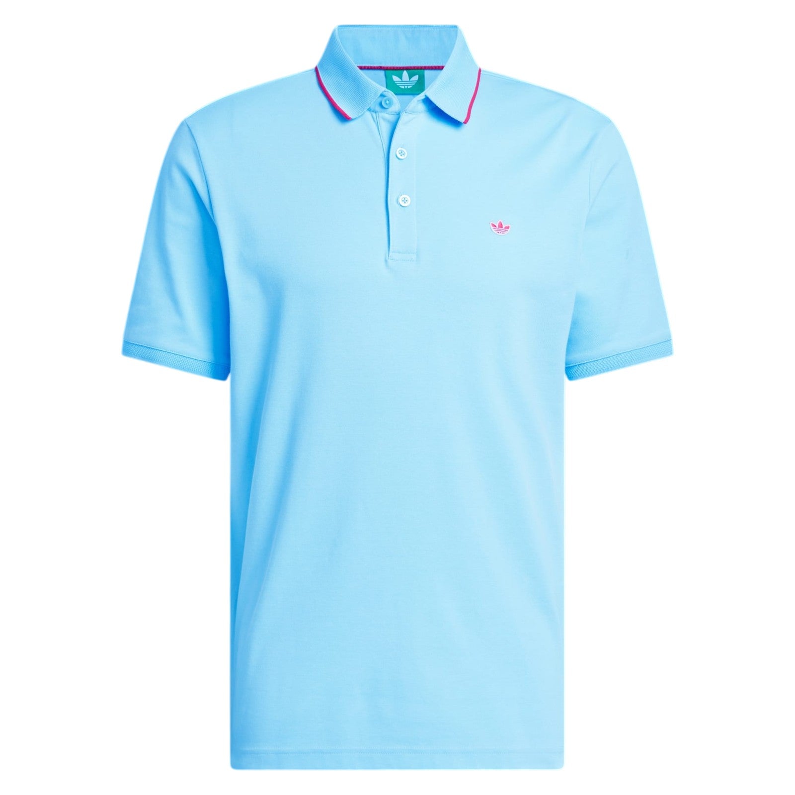 adidas Originals Twistknit Trefoil Polo Shirt - Clear Sky Blue