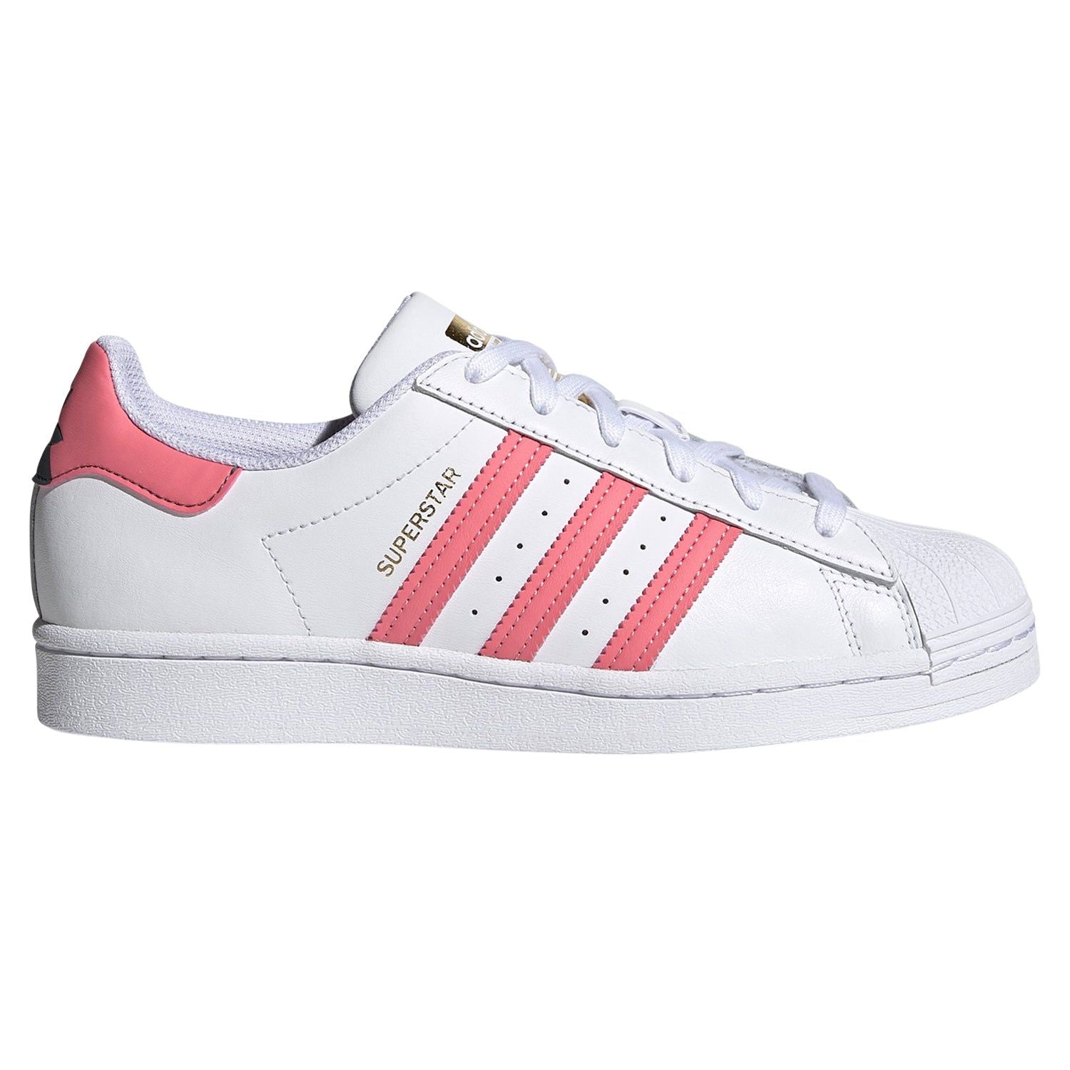 adidas Originals Womens Superstar Trainer - White/Pink - ViaductClothing - -