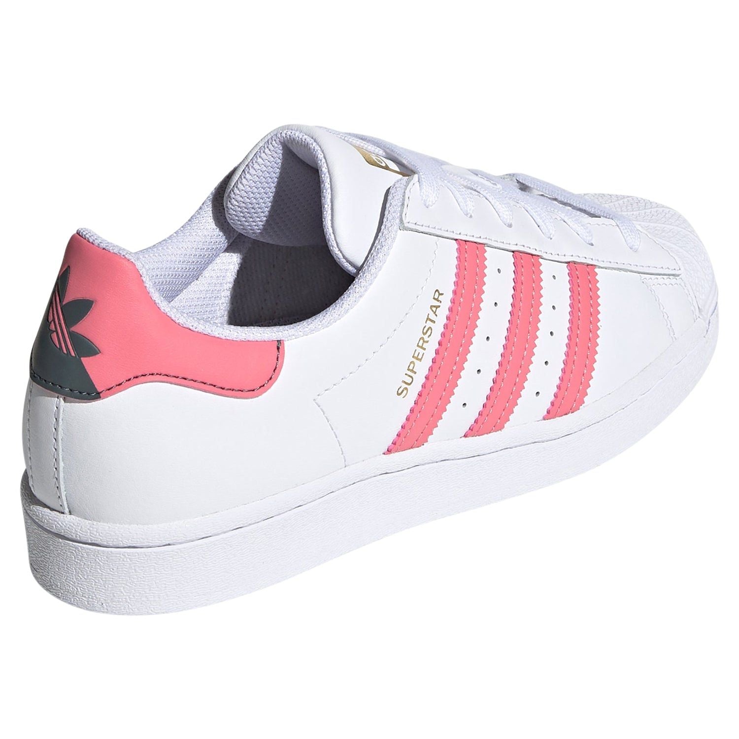 adidas Originals Womens Superstar Trainer - White/Pink - ViaductClothing - -