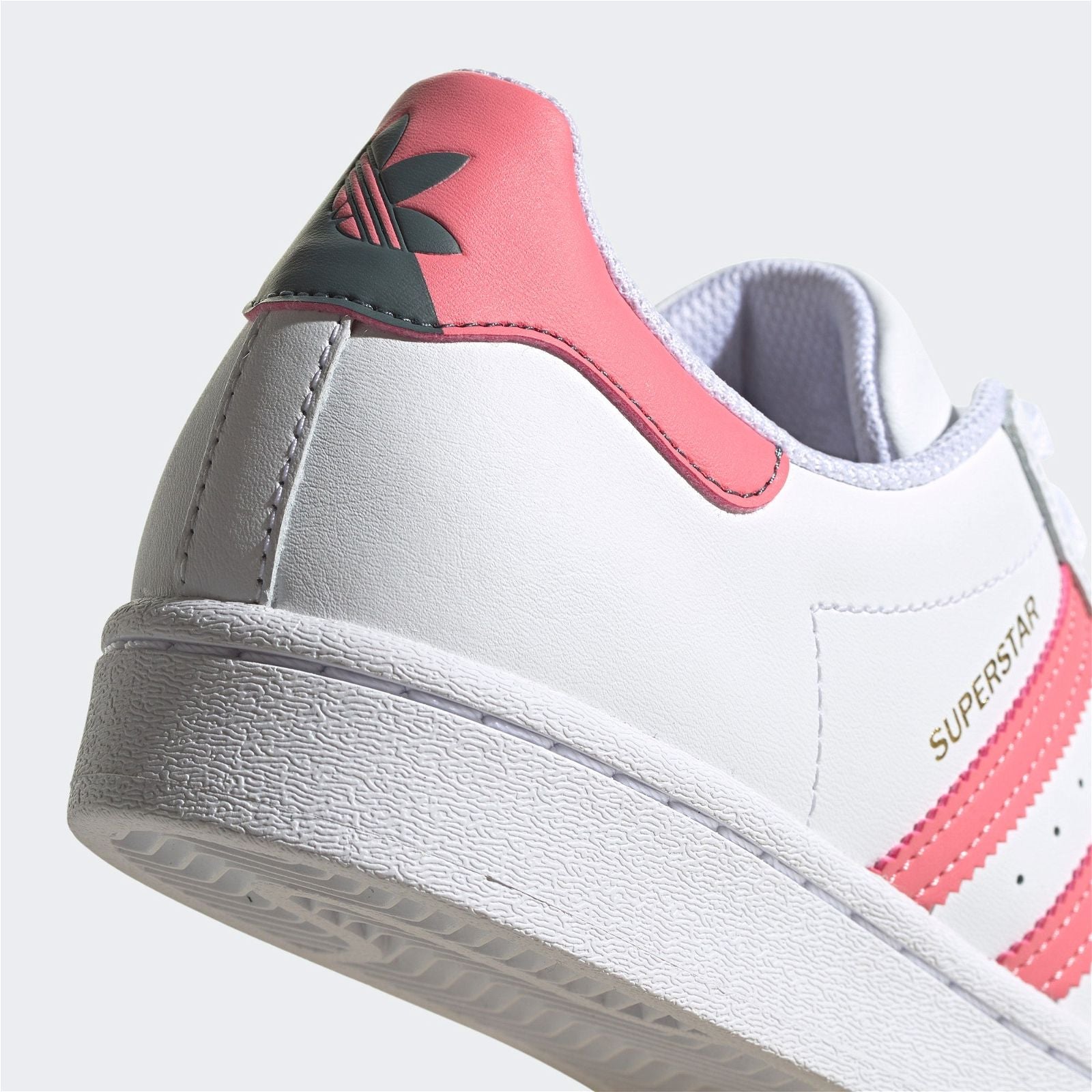 adidas Originals Womens Superstar Trainer - White/Pink - ViaductClothing - -