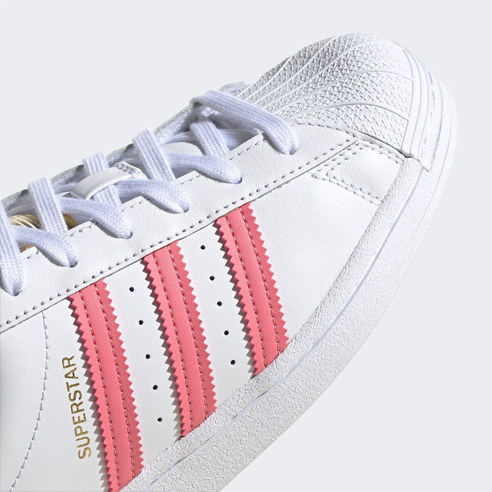 adidas Originals Womens Superstar Trainer - White/Pink - ViaductClothing - -